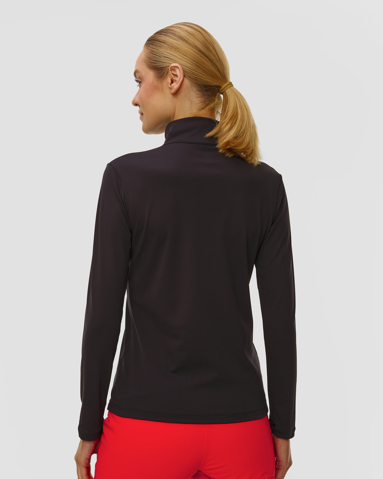 Descente Chest Logo T-Neck Ski-Rollkragenpullover für Damen in Schwarz