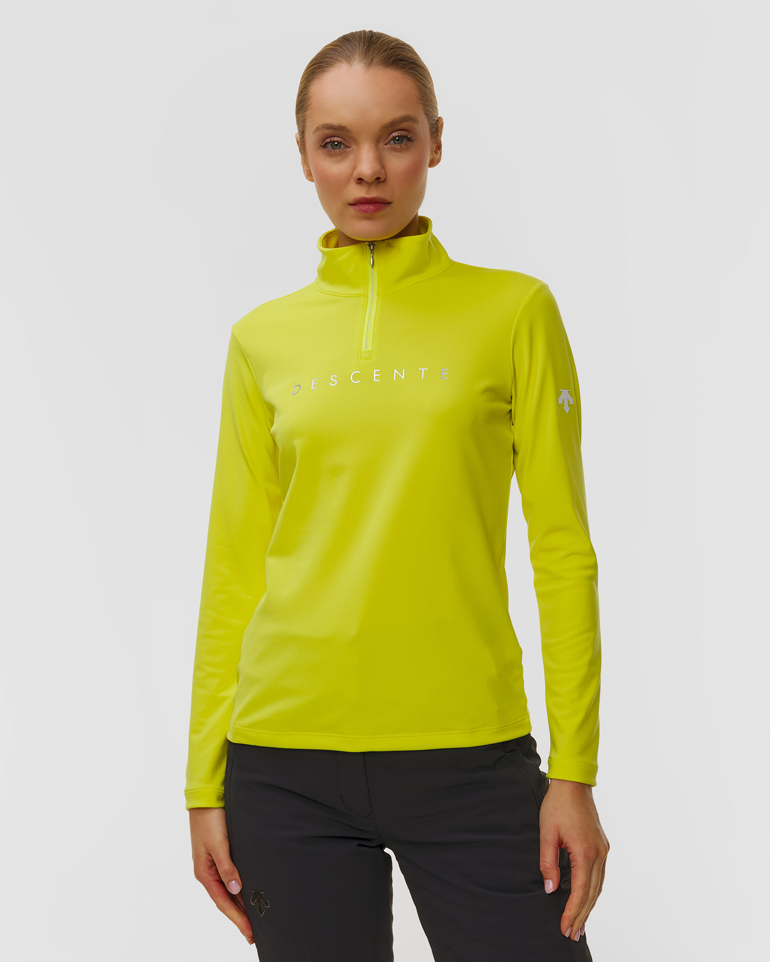 Women's ski turtleneck Descente Chest Logo T-Neck yellow