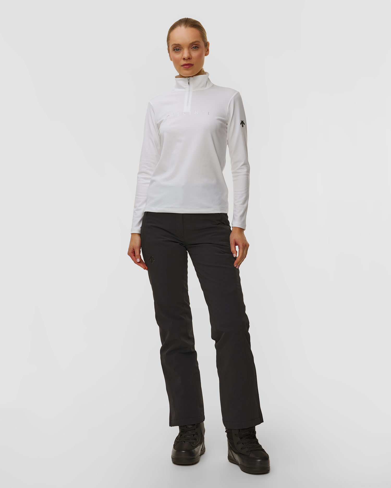 Women's ski turtleneck Descente Chest Logo T-Neck white