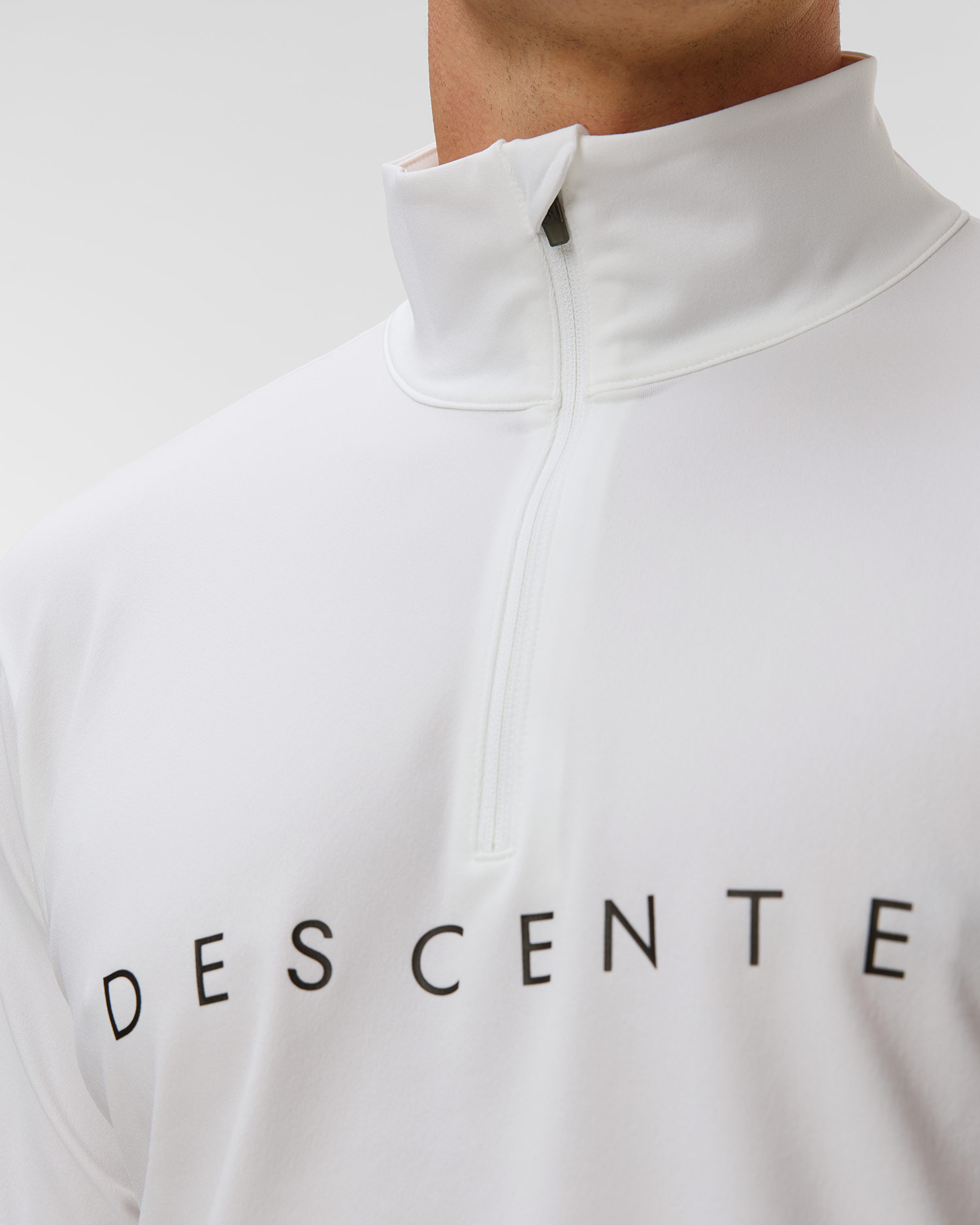 Golf narciarski męski Descente Chest Logo T-Neck biały