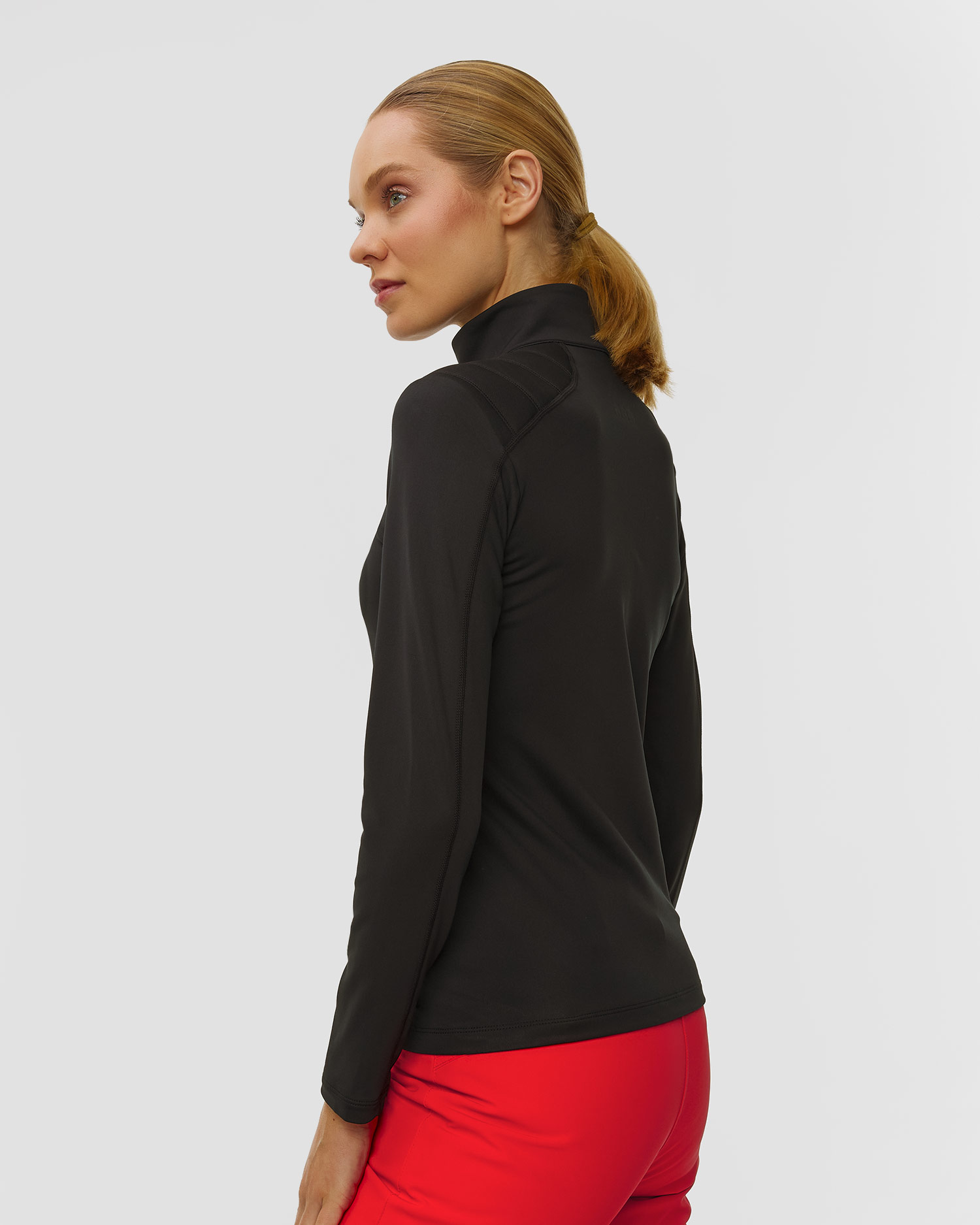 Descente Womens T-Neck Ski-Rollkragenpullover für Damen in Schwarz
