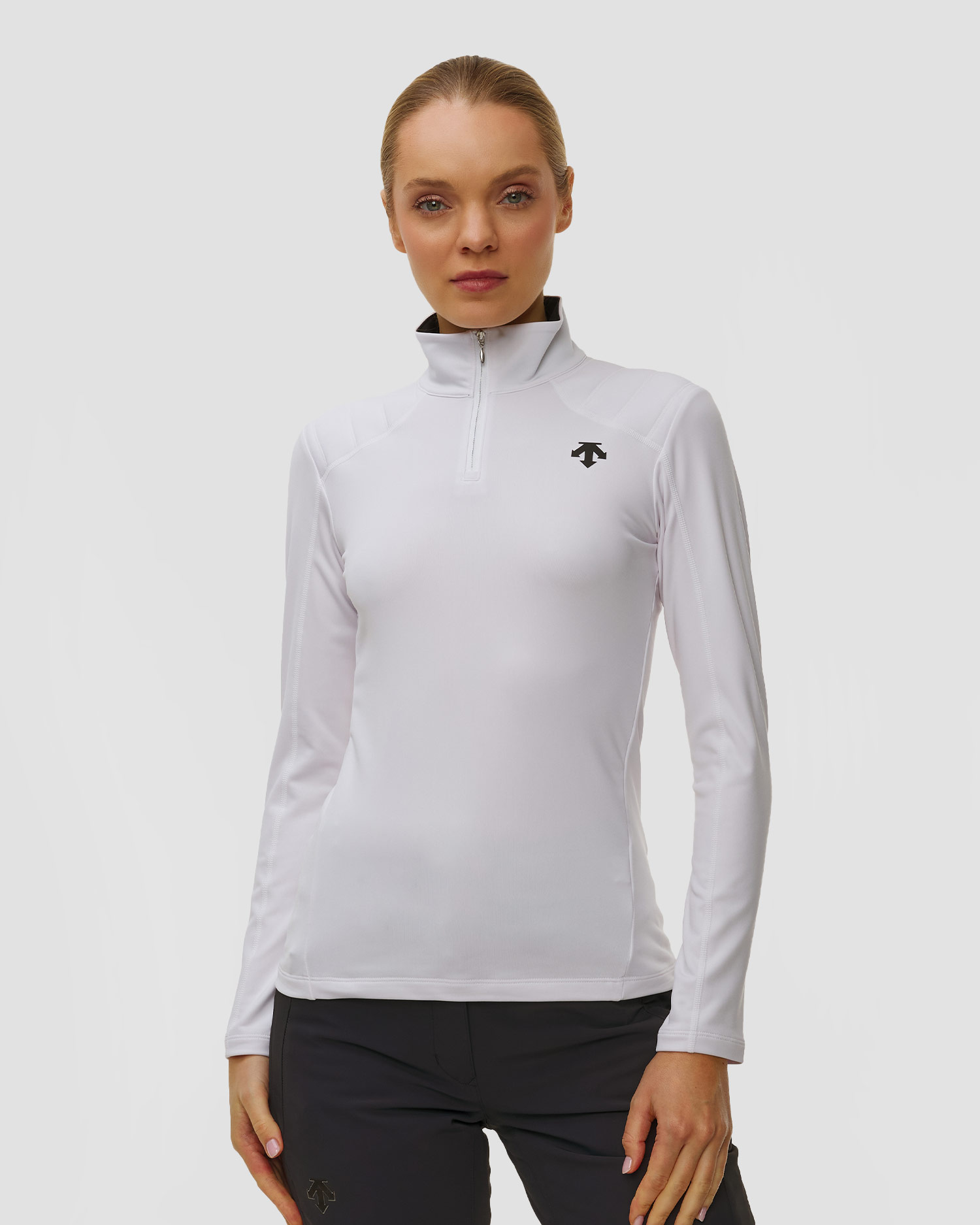 Descente Womens T-Neck Ski-Rollkragenpullover für Damen in Weiß