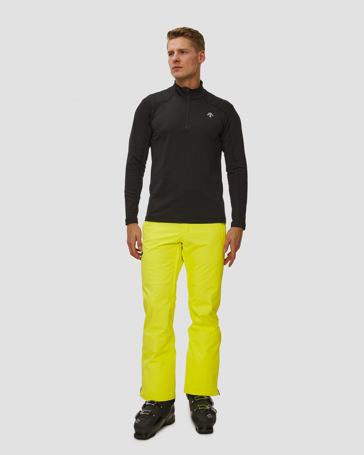 Golf narciarski męski Descente Mens T-Neck czarny