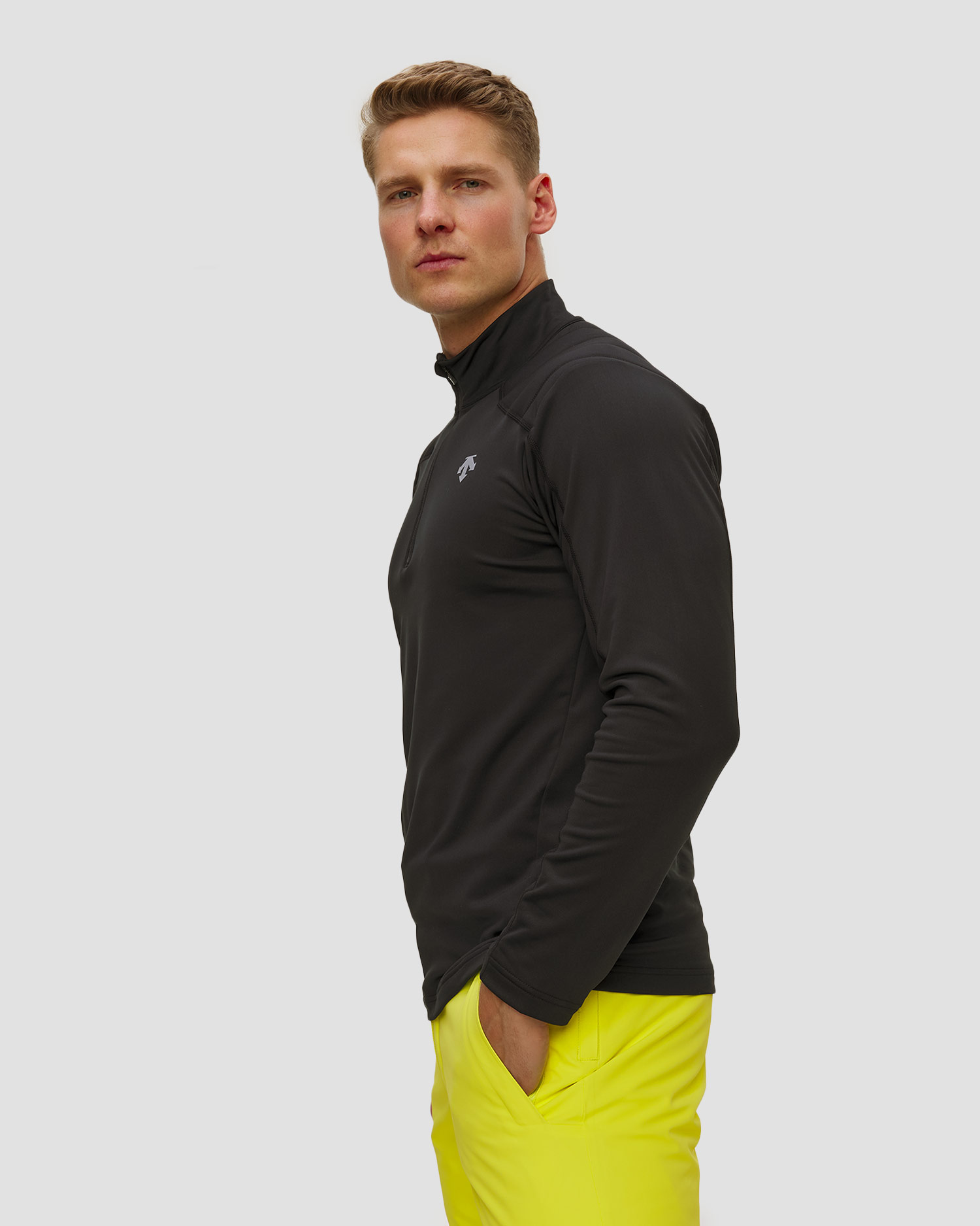 Golf narciarski męski Descente Mens T-Neck czarny