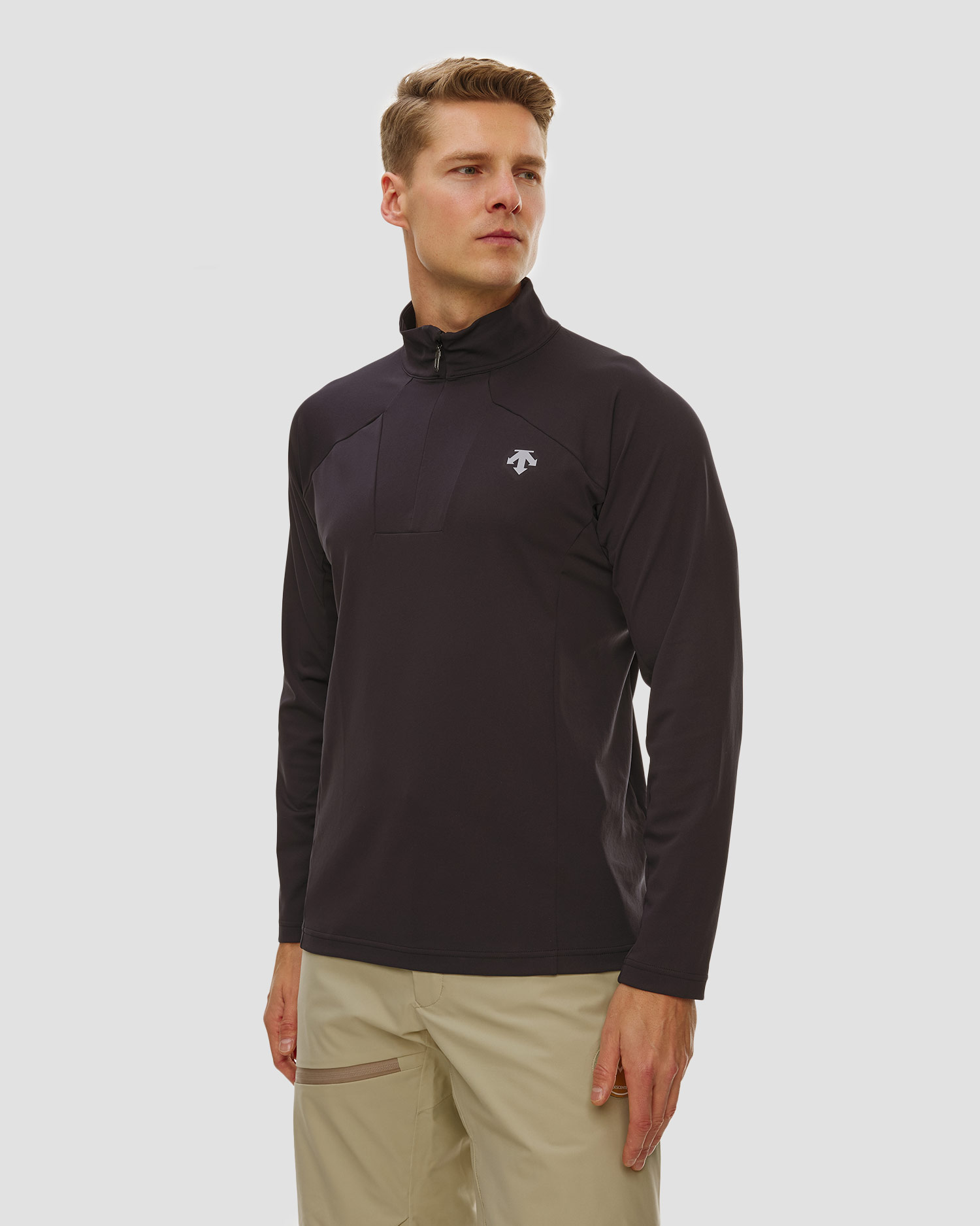 Golf narciarski męski Descente Classic T-Neck czarny