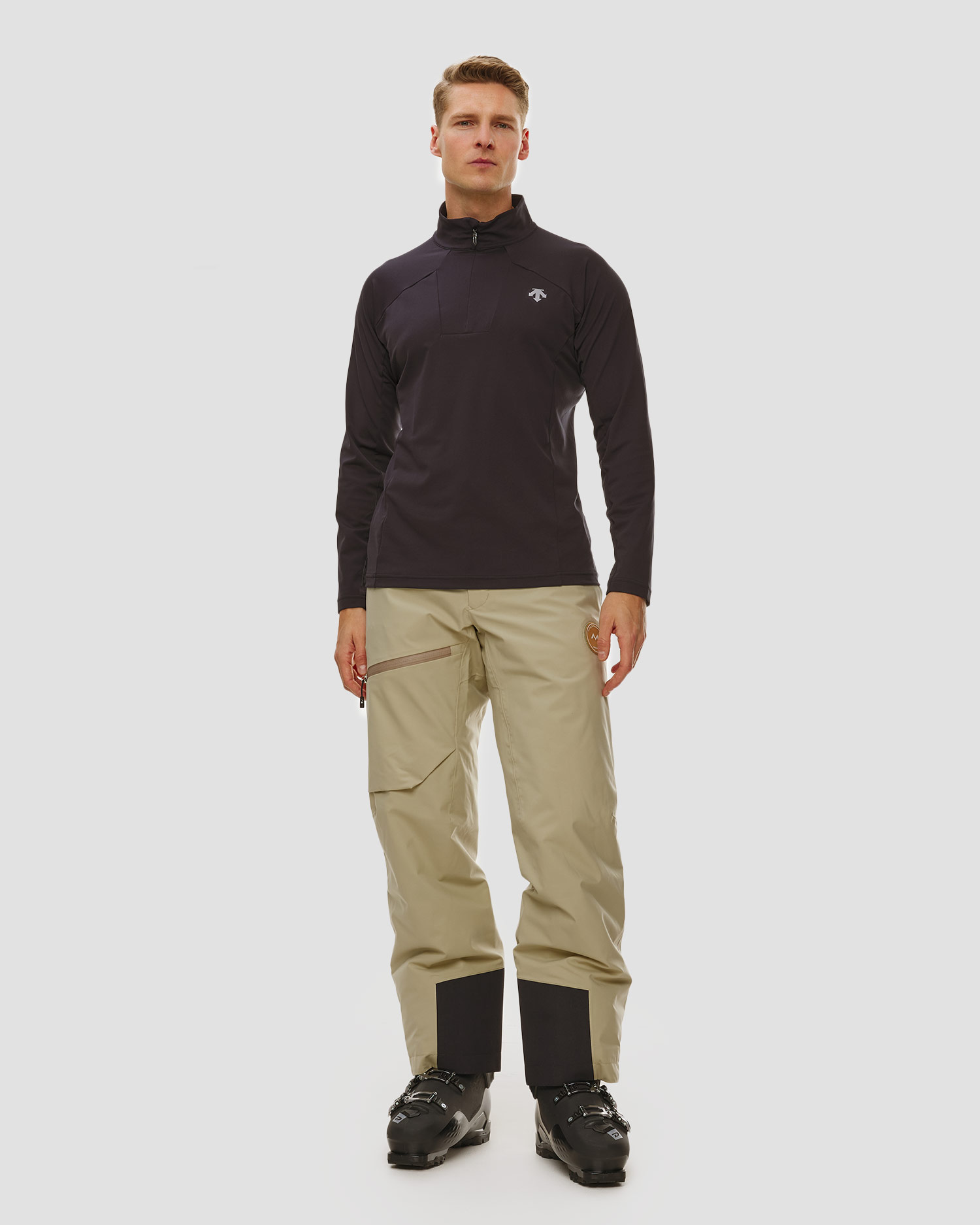 Golf narciarski męski Descente Classic T-Neck czarny