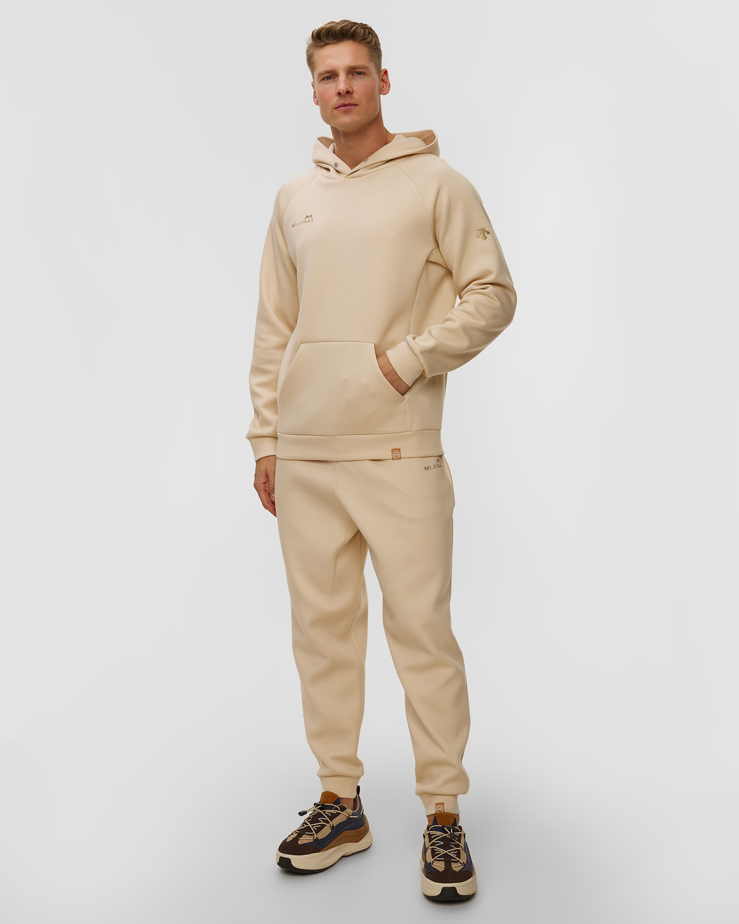 Pánska mikina s kapucňou Descente Marco Sweat Hoodie béžová