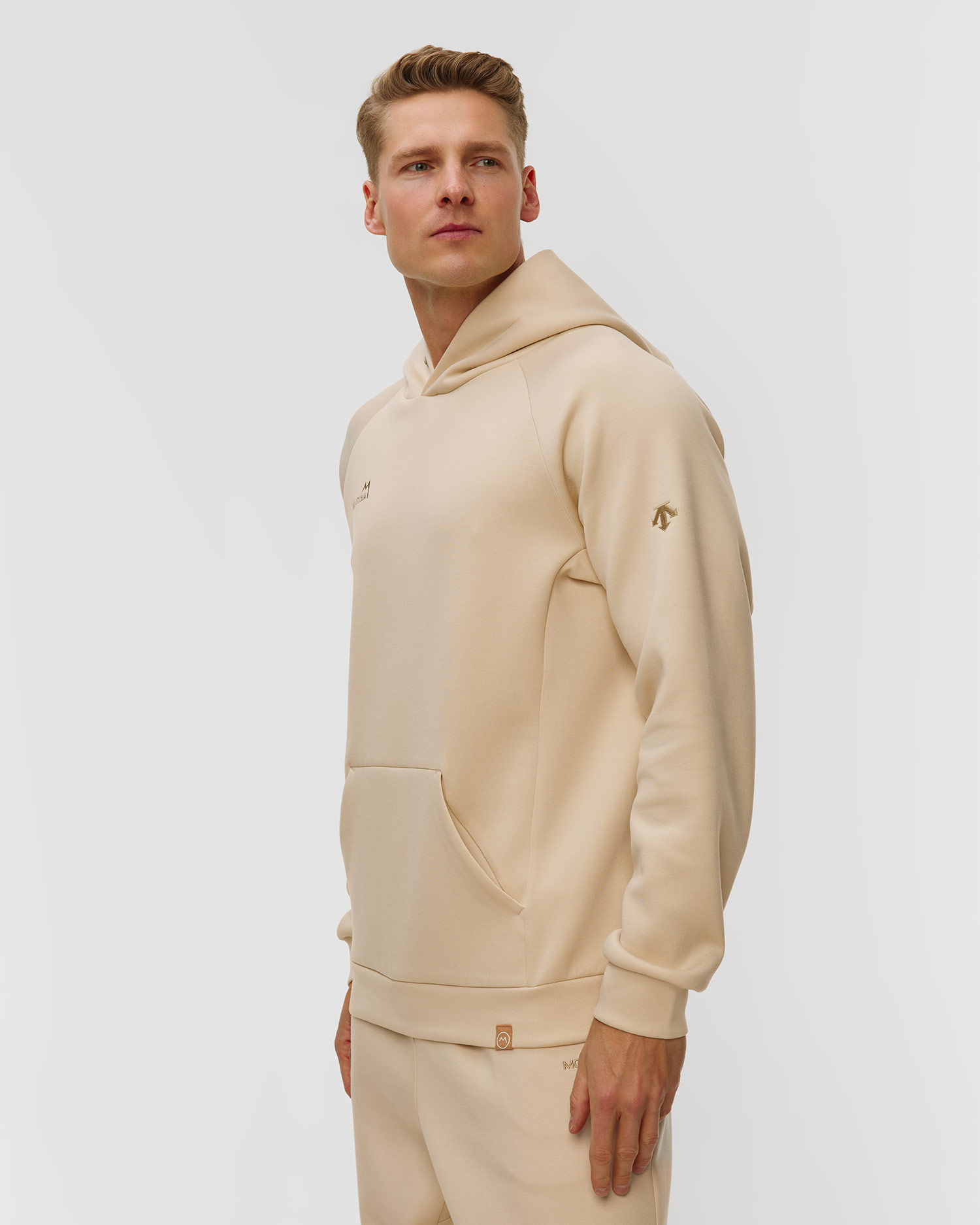 Bluza z kapturem męska Descente Marco Sweat Hoodie beżowa