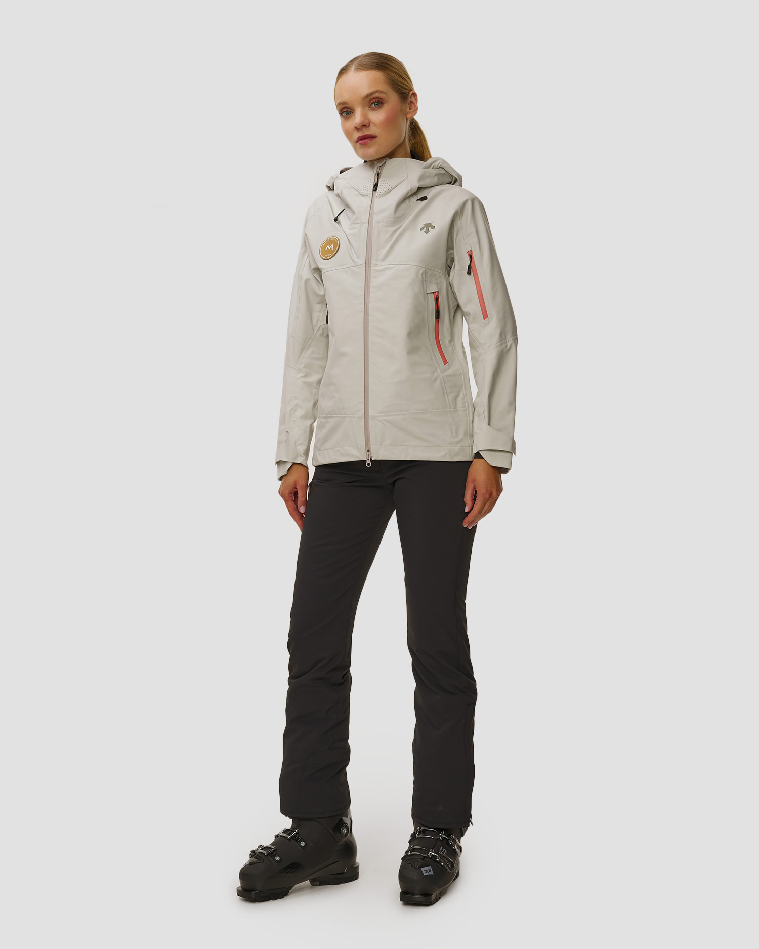 Kurtka narciarska hardsheel damska Descente S.I.O Shell 3L Jacket beżowa
