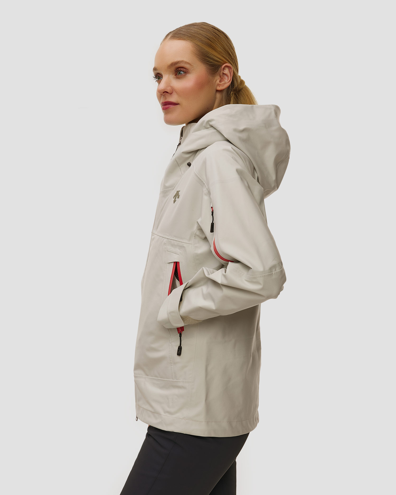 Kurtka narciarska hardsheel damska Descente S.I.O Shell 3L Jacket beżowa