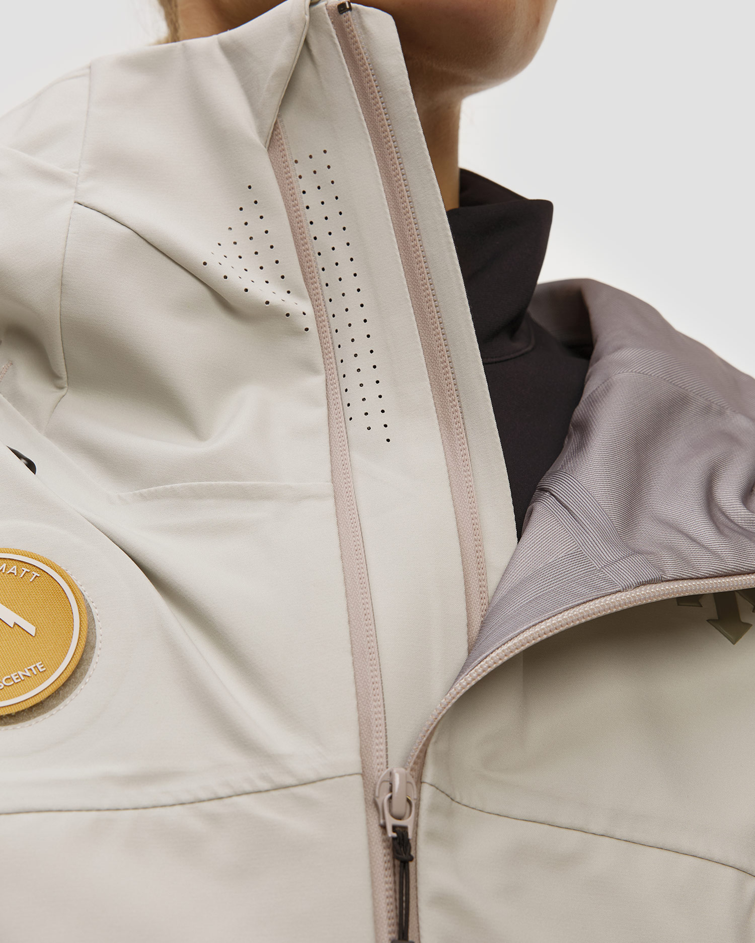 Kurtka narciarska hardsheel damska Descente S.I.O Shell 3L Jacket beżowa