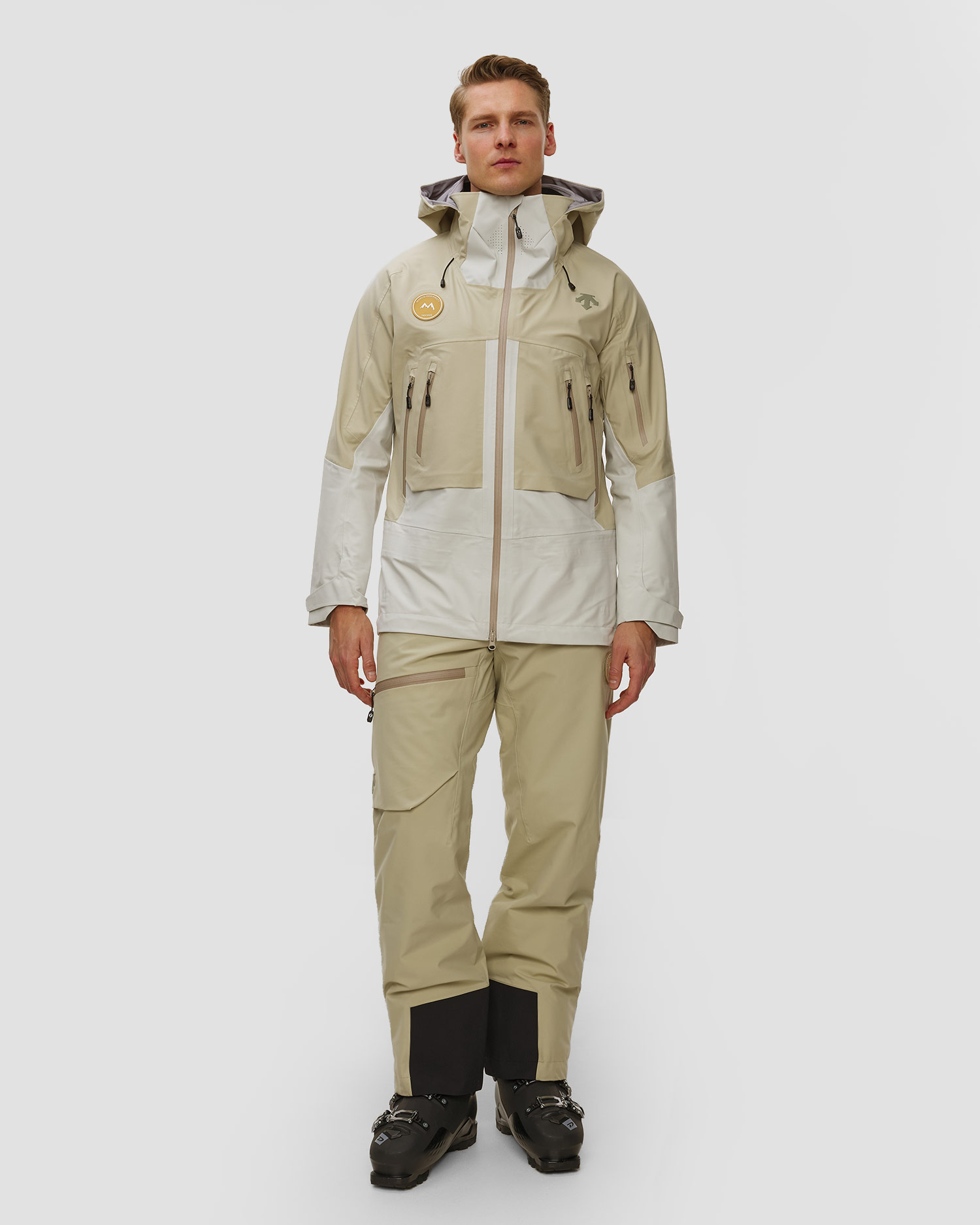 Giacca da sci hardshell da uomo Descente S.I.O Shell 3L Jacket beige
