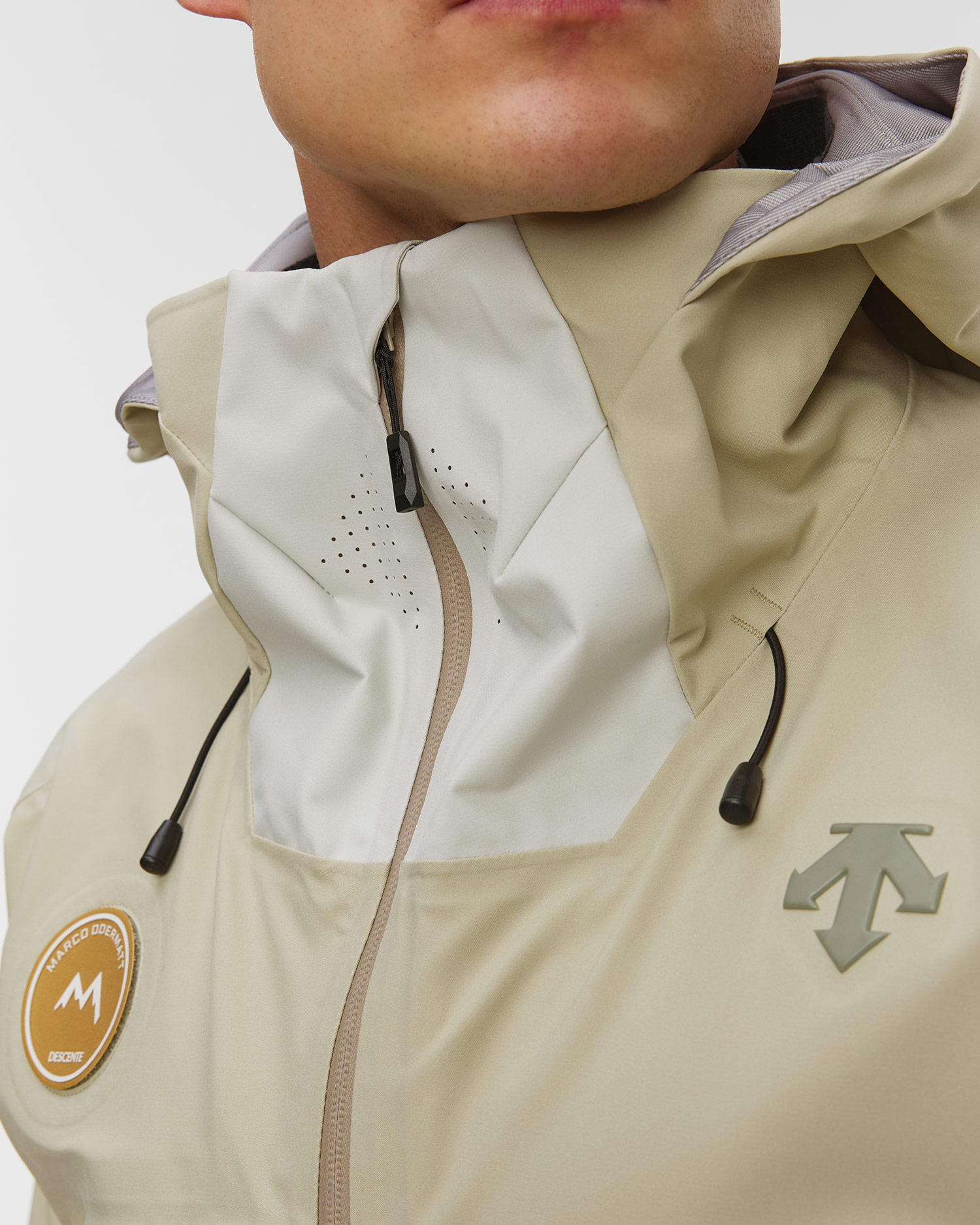 Giacca da sci hardshell da uomo Descente S.I.O Shell 3L Jacket beige