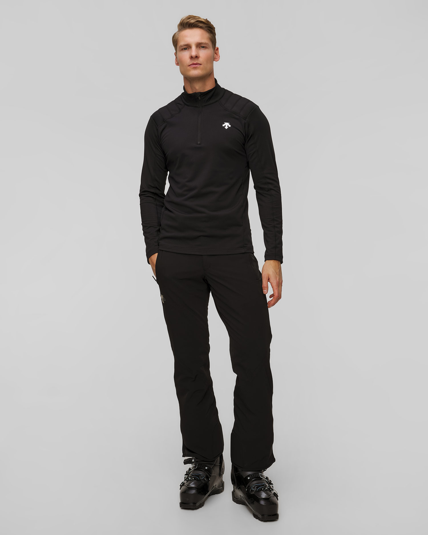 Descente Shoulder Trim Herren-Rollkragenpullover mit halbem Reißverschluss
