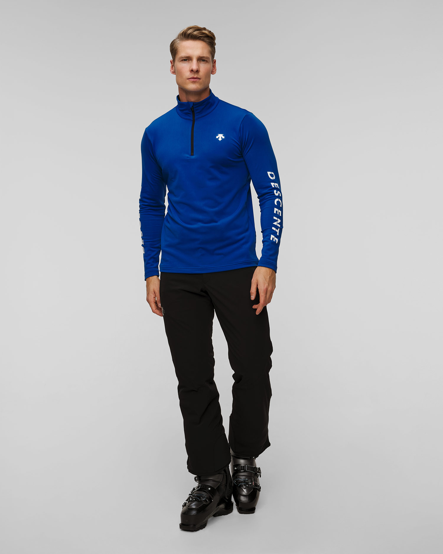 Descente Sleeve Logo Herren-Rollkragenpullover mit Reißverschluss
