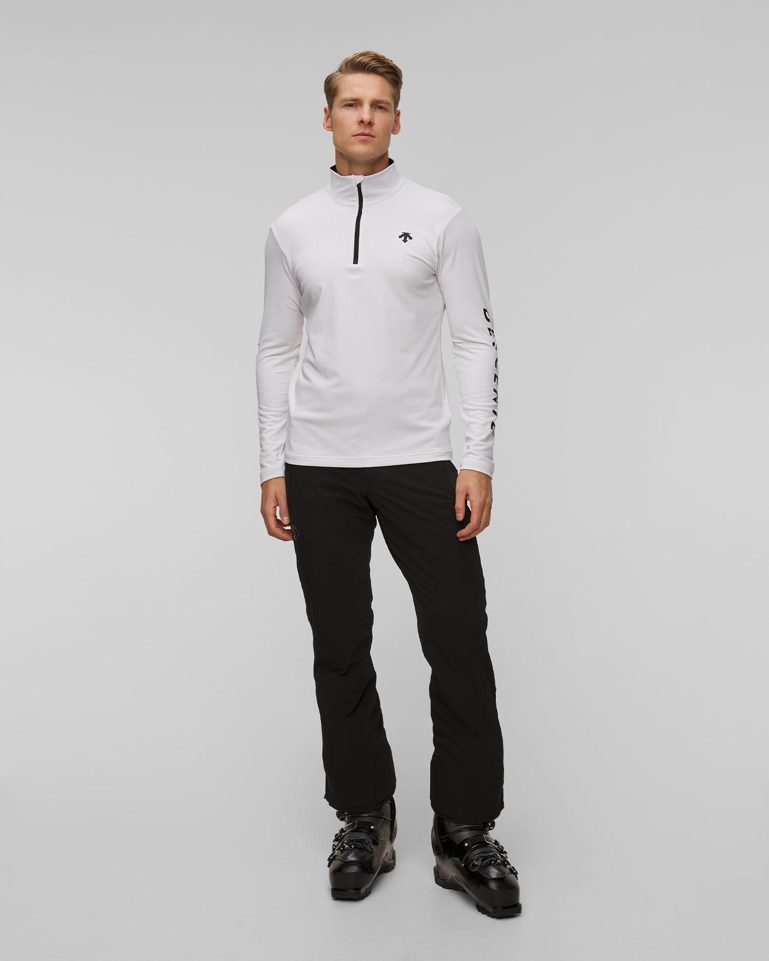 Descente Sleeve Logo Herren-Rollkragenpullover mit Reißverschluss