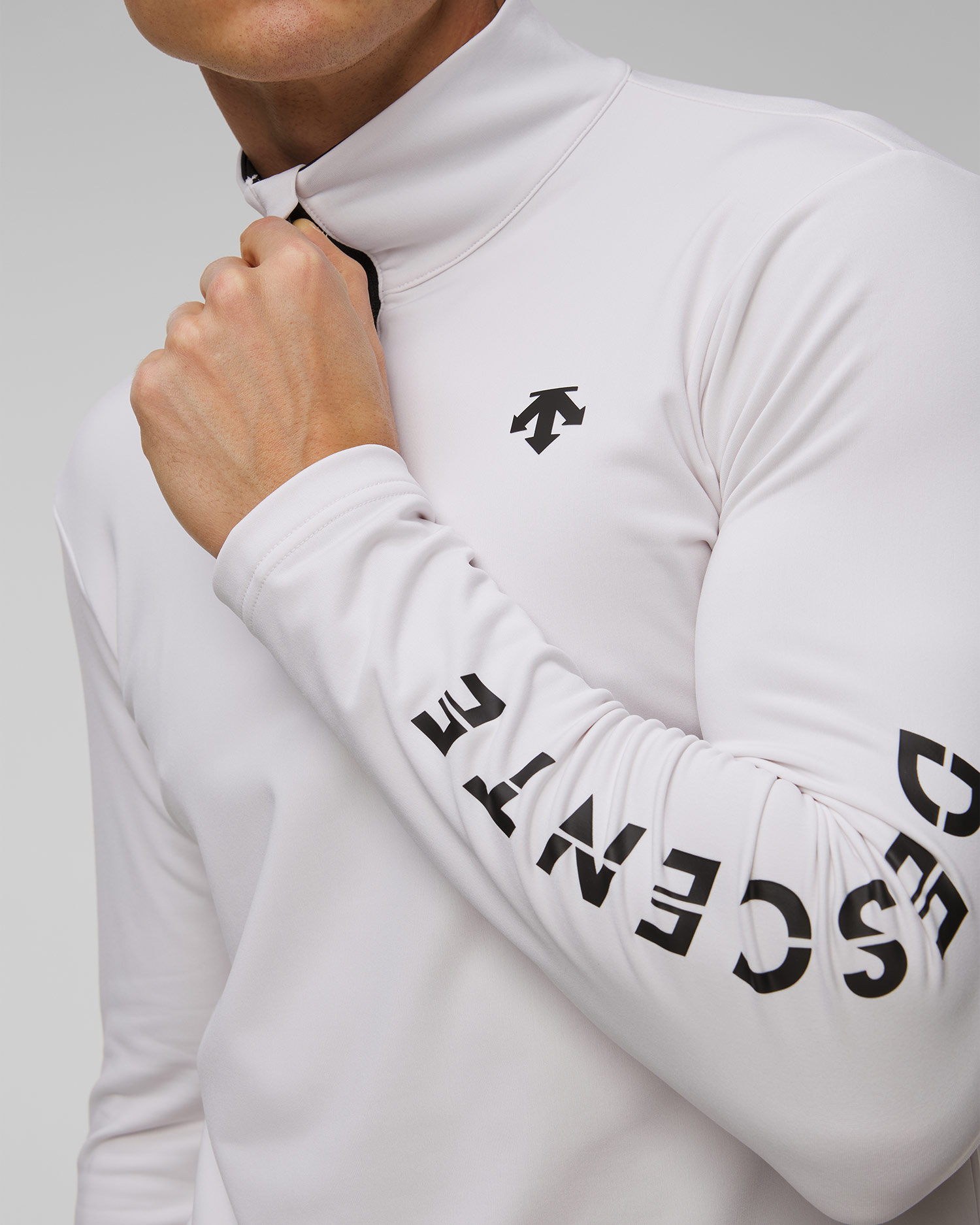 Descente Sleeve Logo Herren-Rollkragenpullover mit Reißverschluss