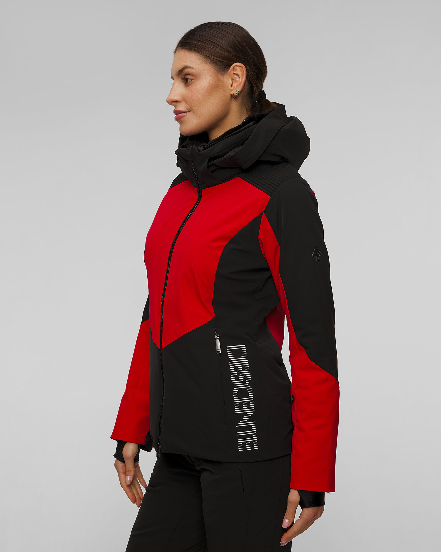 Descente Shoulder Shirring Daunen-Skijacke für Damen