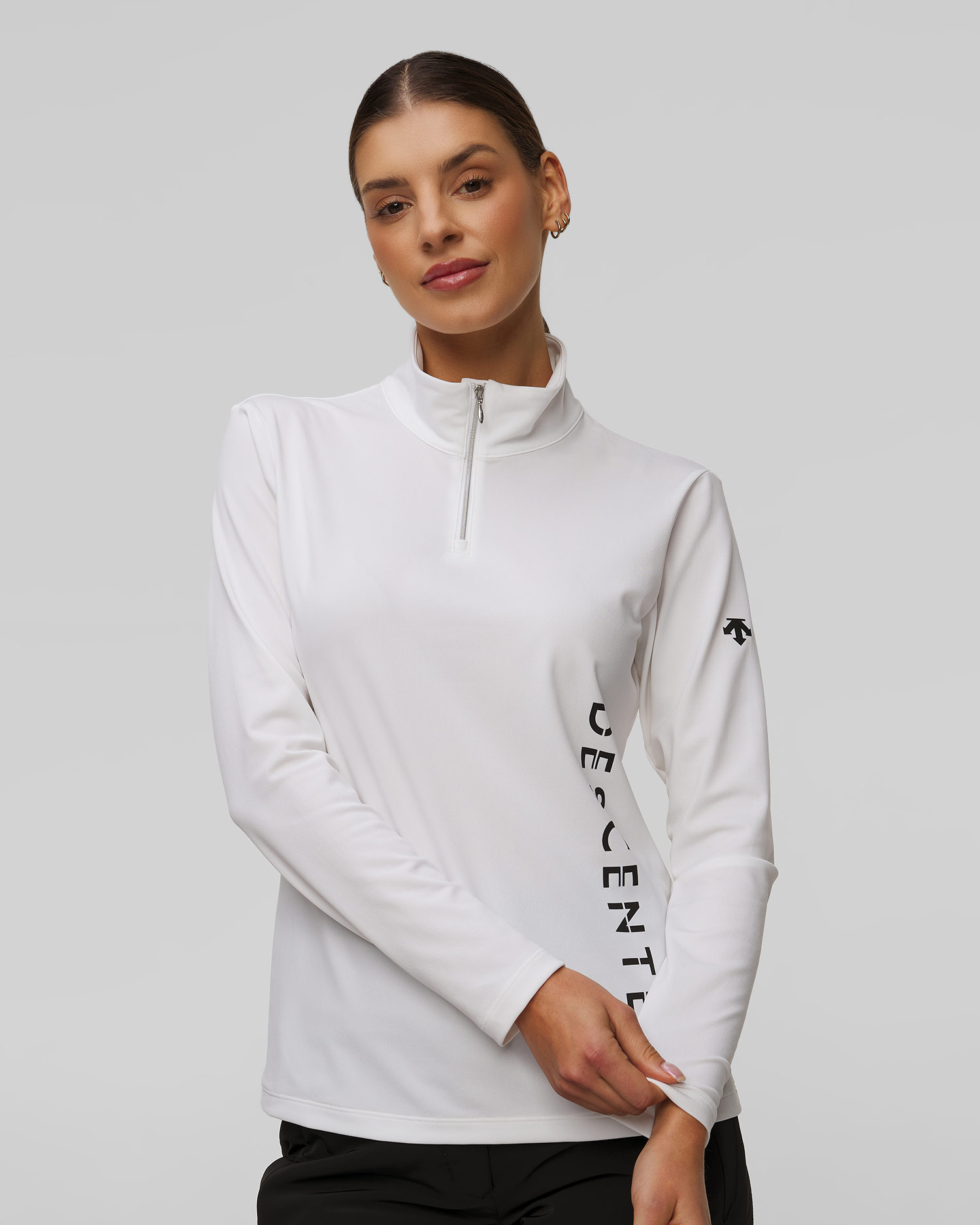 Col roulé à demi-zip pour femmes Descente Vertical Logo