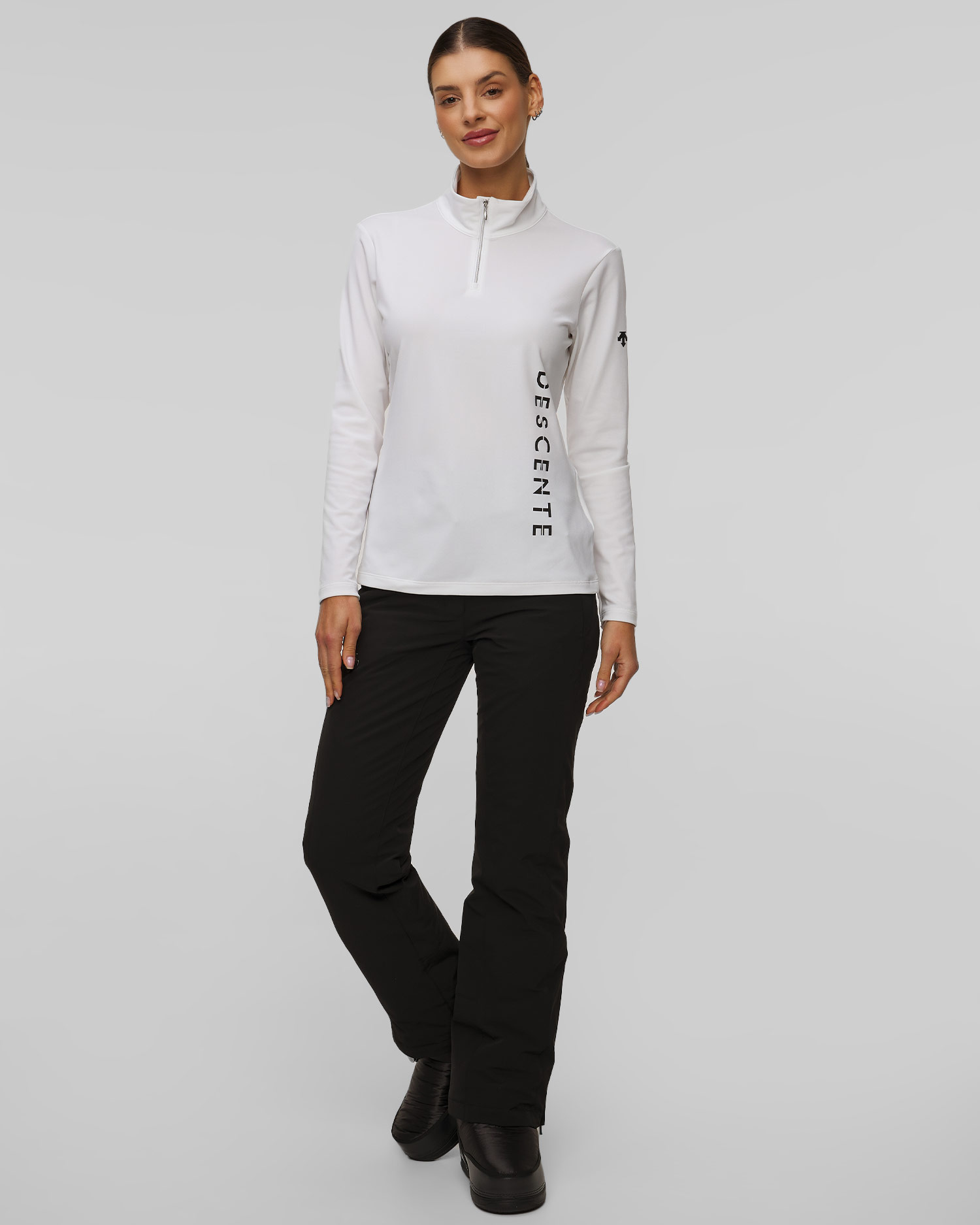 Col roulé à demi-zip pour femmes Descente Vertical Logo