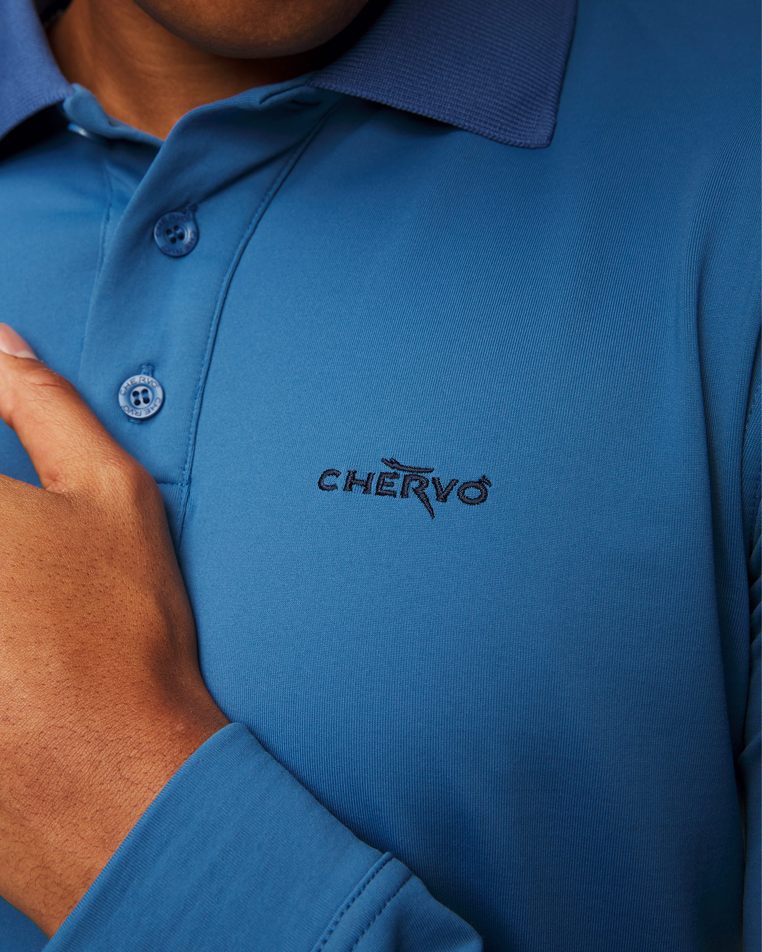 Men's polo with long sleeves Chervo Anguy