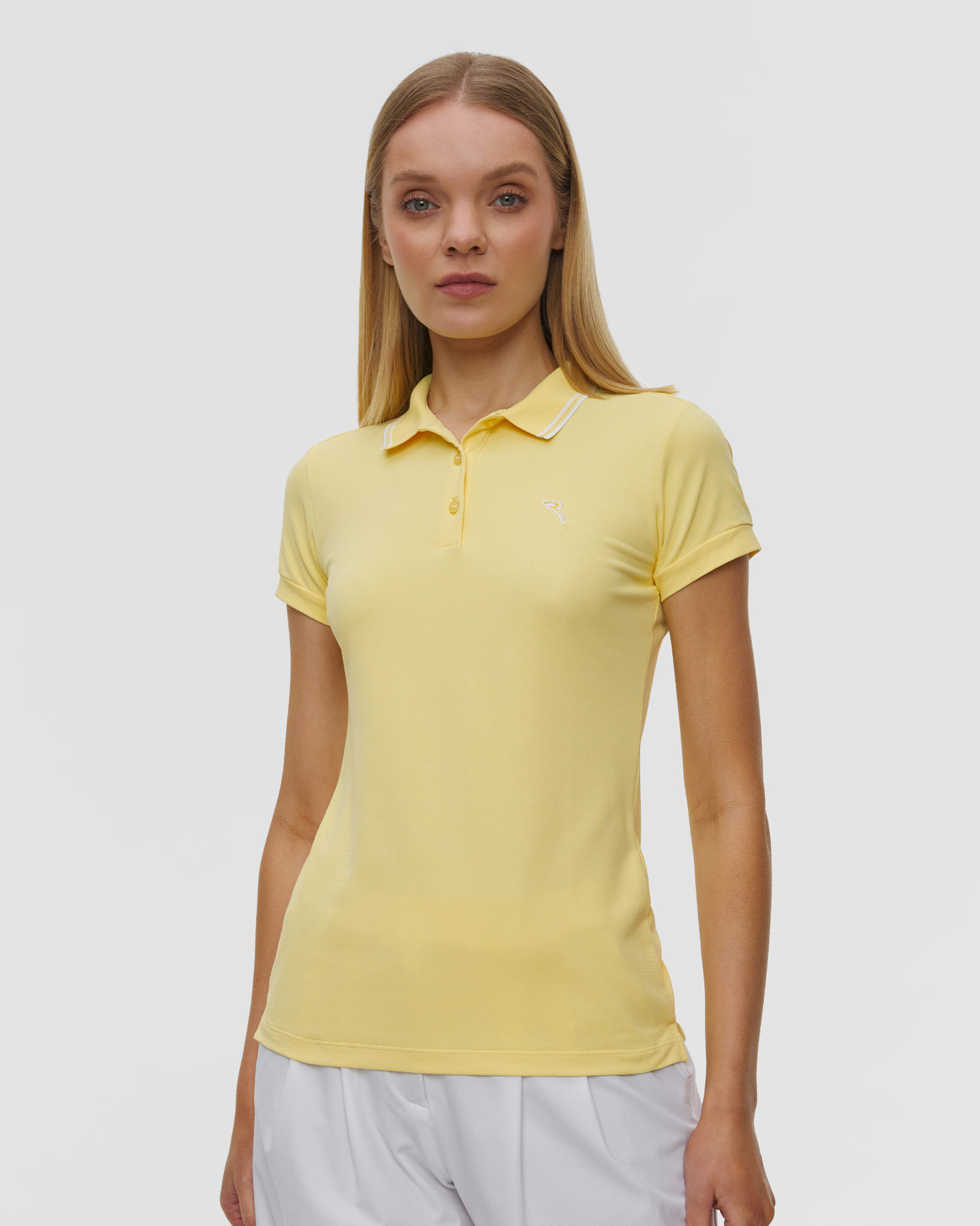 Women's polo shirt Chervo Altalena, Color/Pattern: Żółty