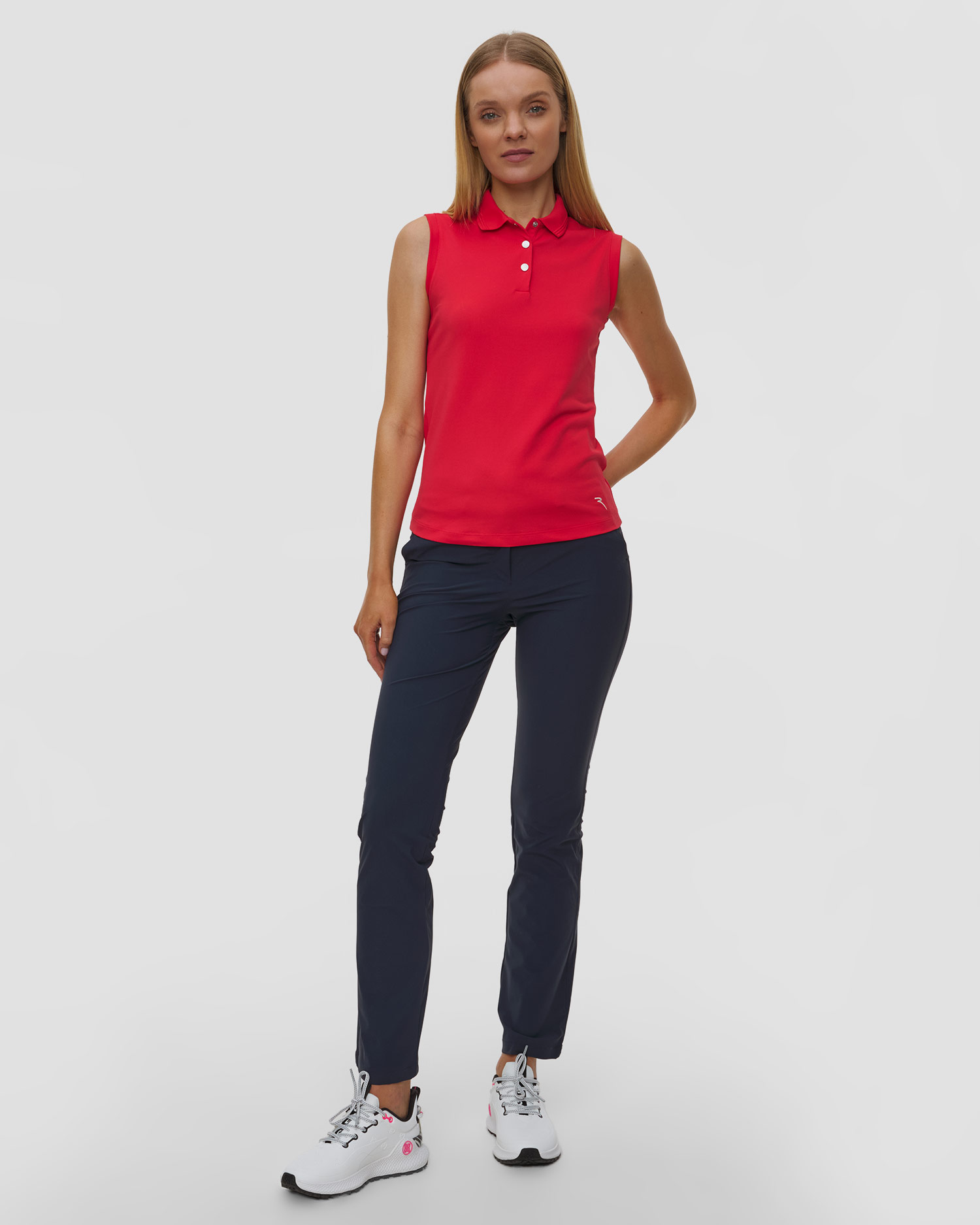 Women's red polo Chervo Arenata