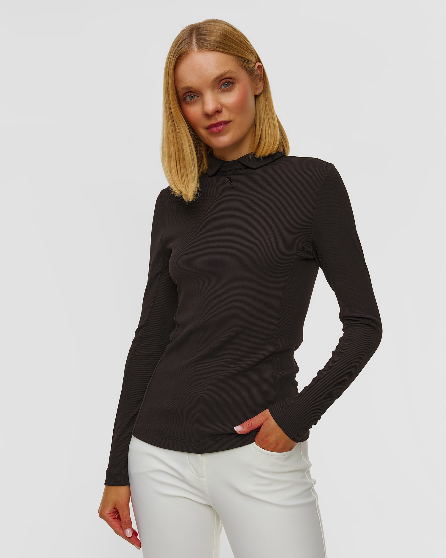 Women's black polo Chervo Antagonist