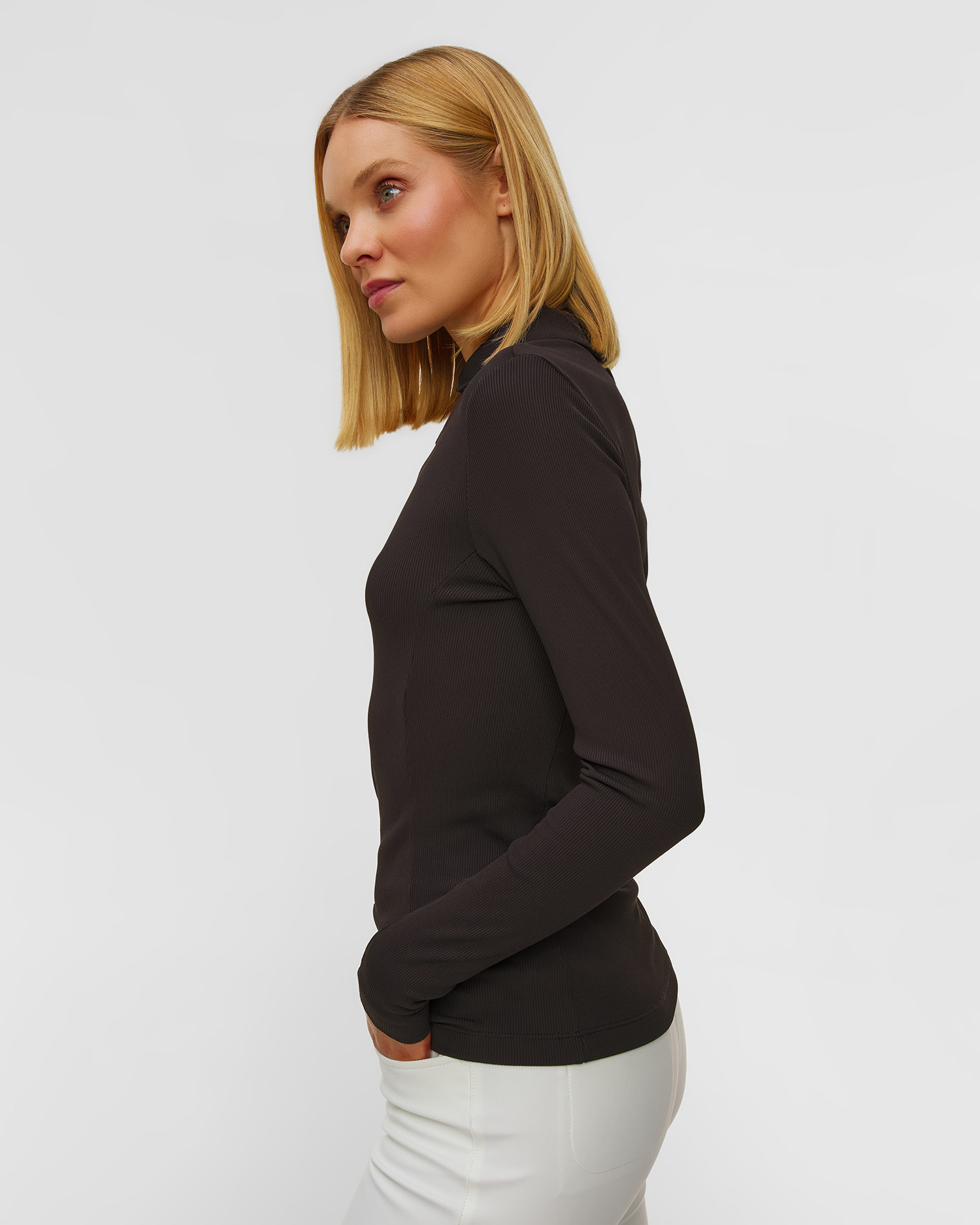 Women's black polo Chervo Antagonist