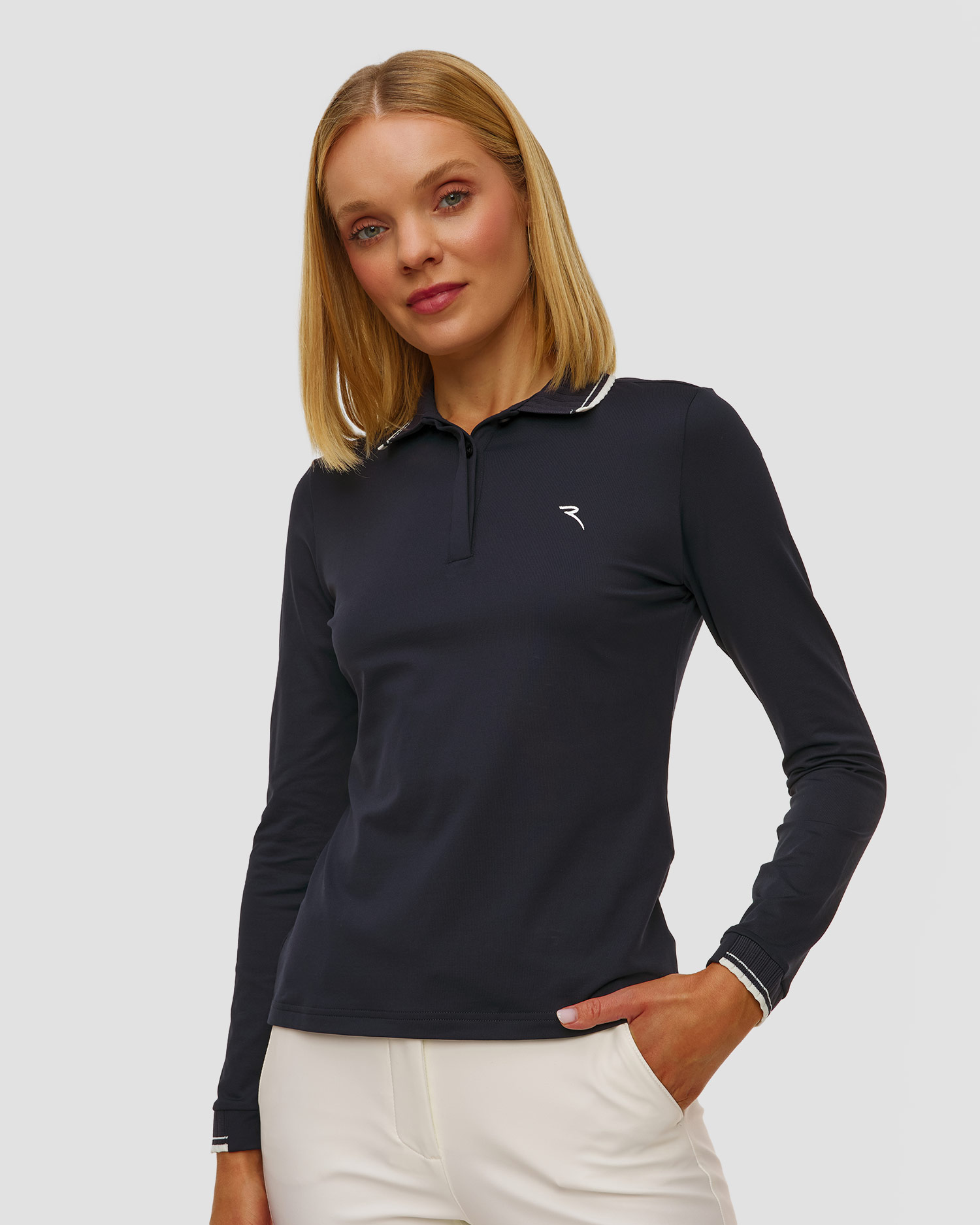 Women's navy blue polo Chervo Atma