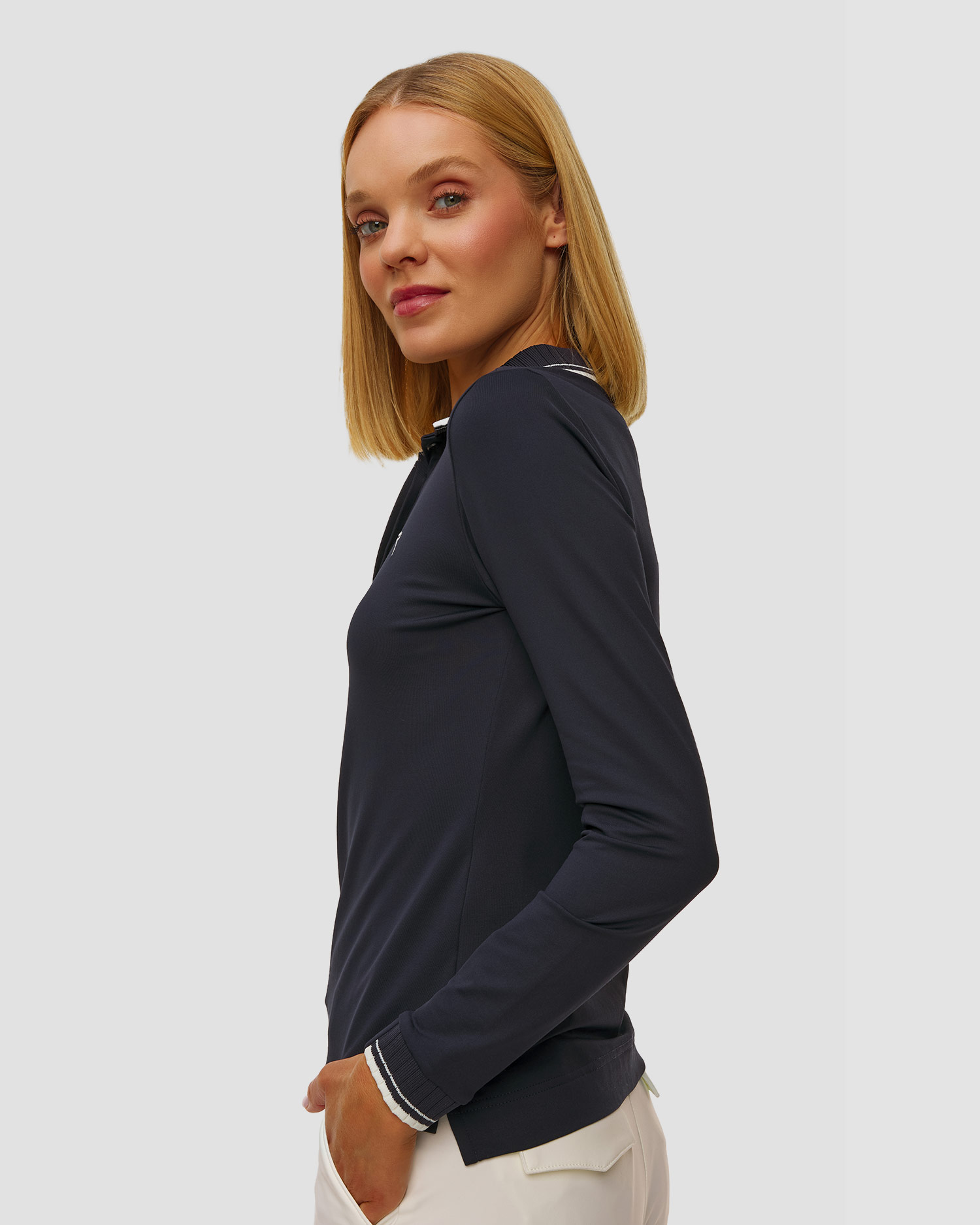 Women's navy blue polo Chervo Atma