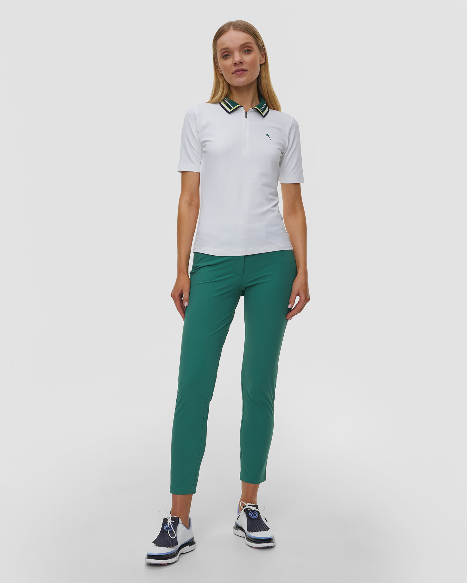 Women's white polo Chervo Aures