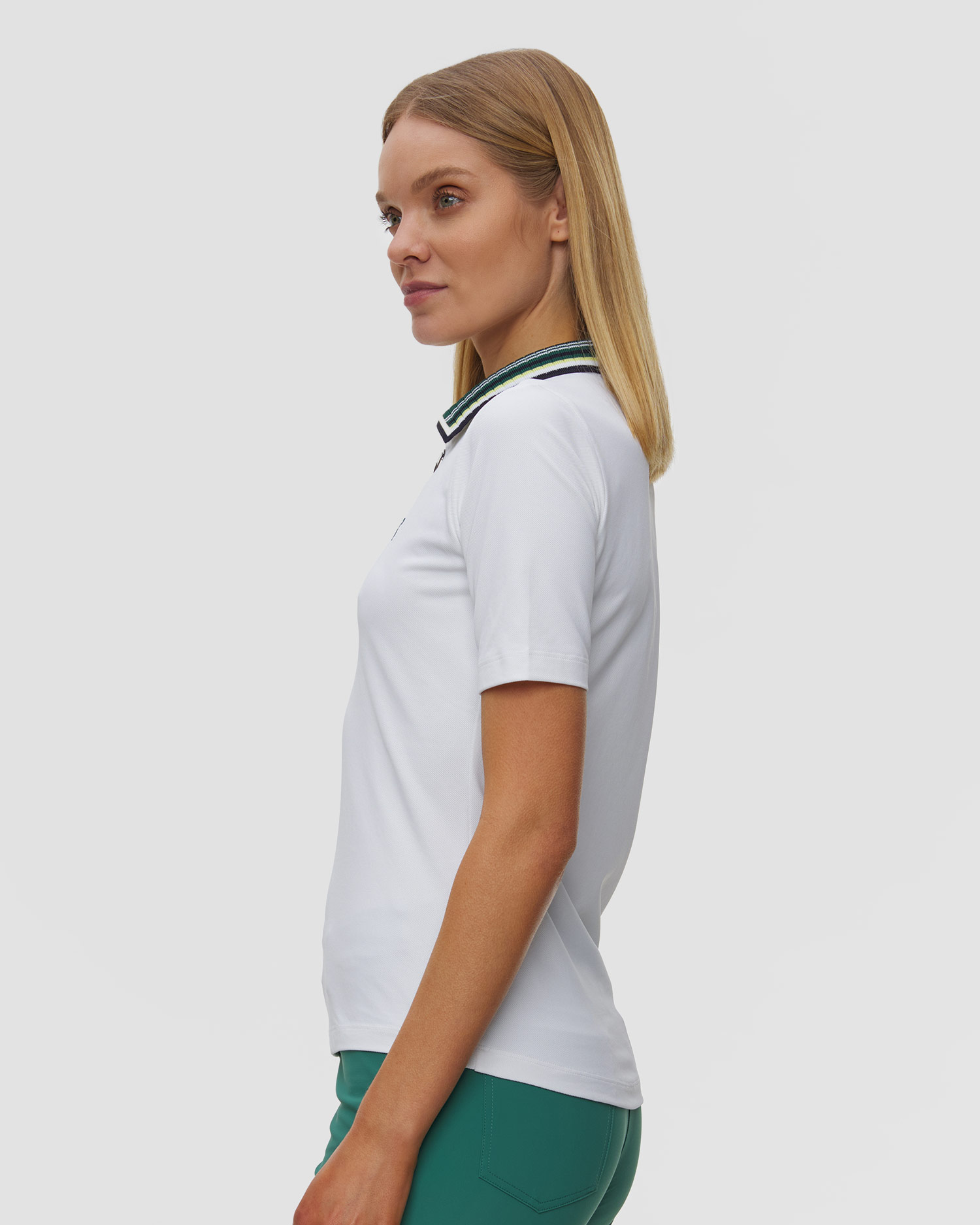 Women's white polo Chervo Aures