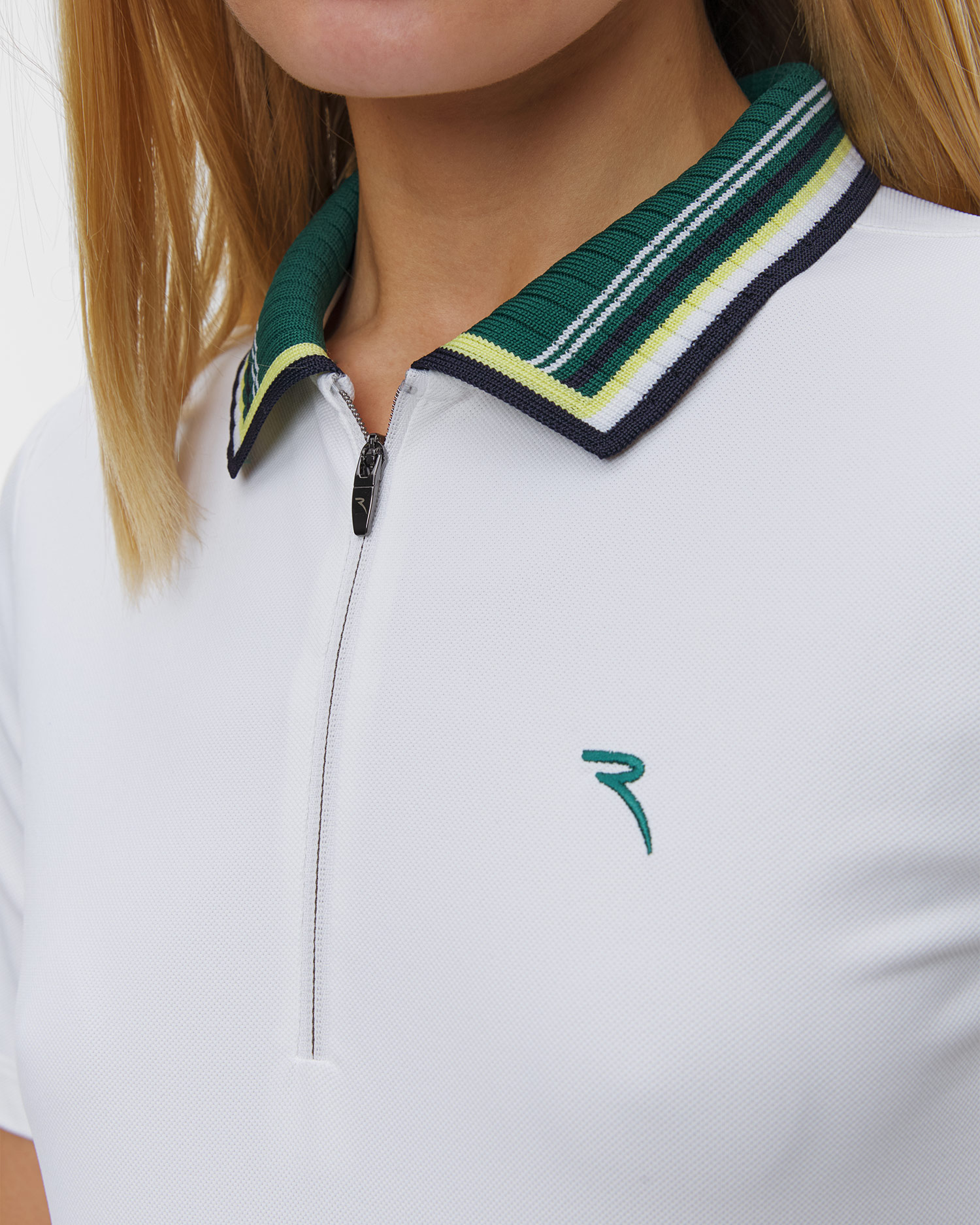Women's white polo Chervo Aures