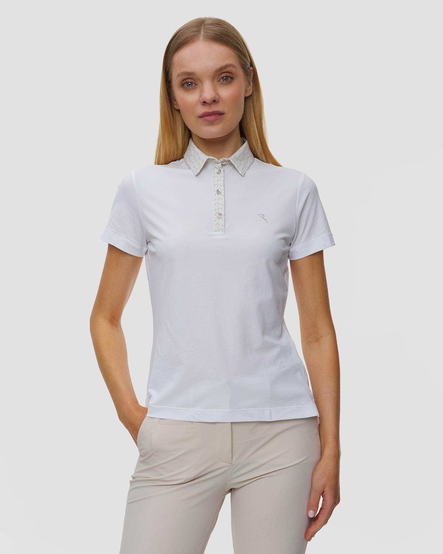 Women's polo shirt Chervo Abir, Color/Pattern: Biały