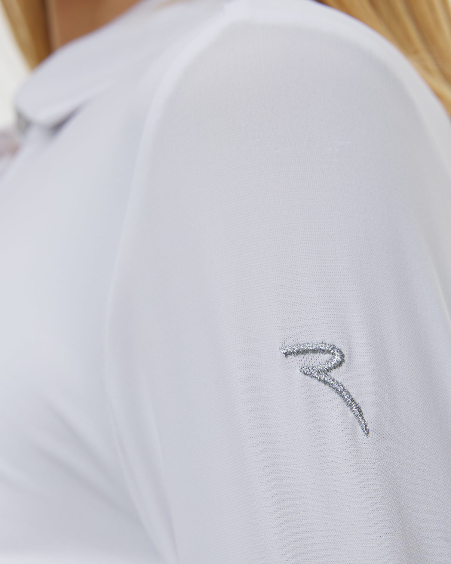 Women's white long-sleeve polo Chervo Amur