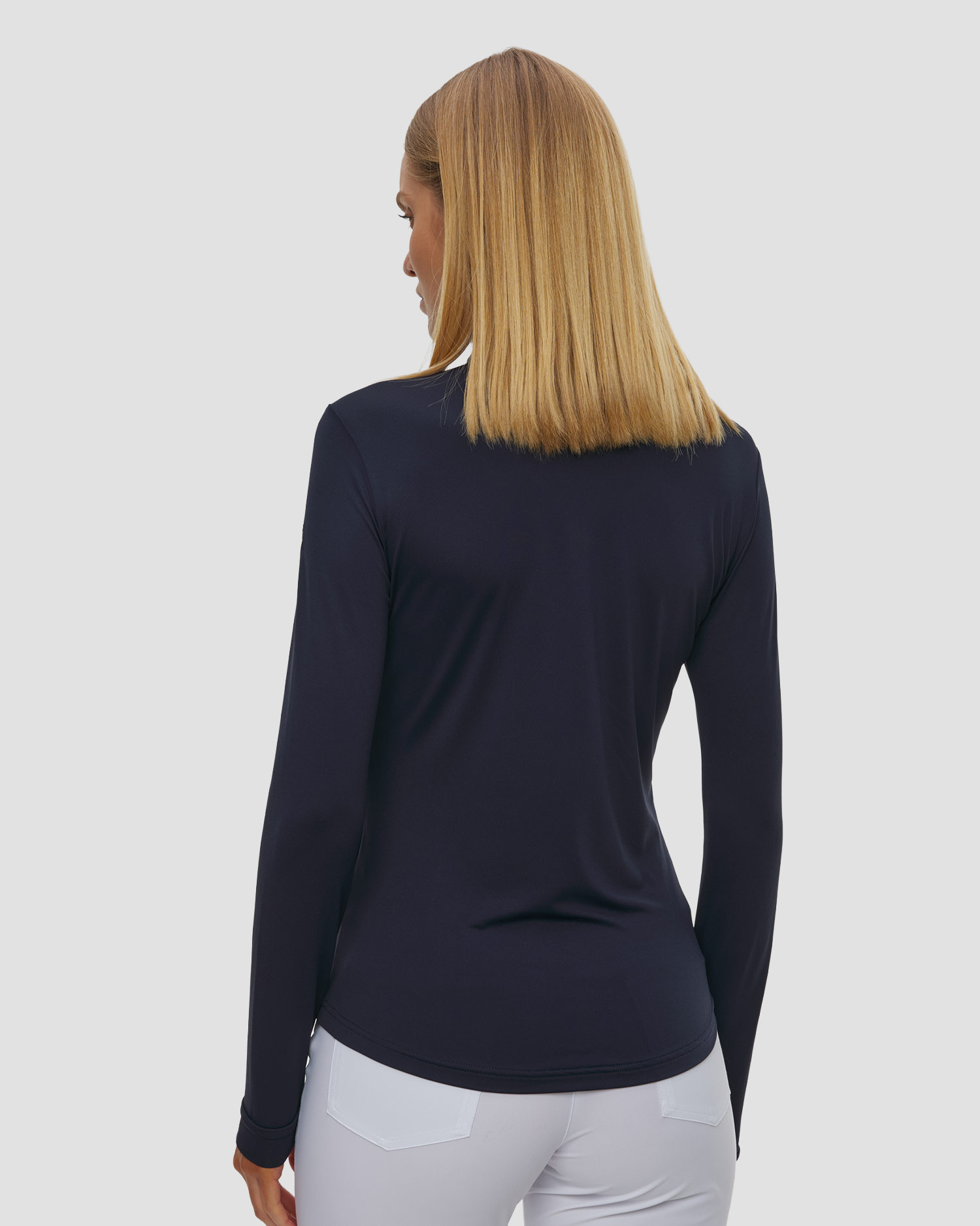 Women's navy blue long-sleeve polo Chervo Amur