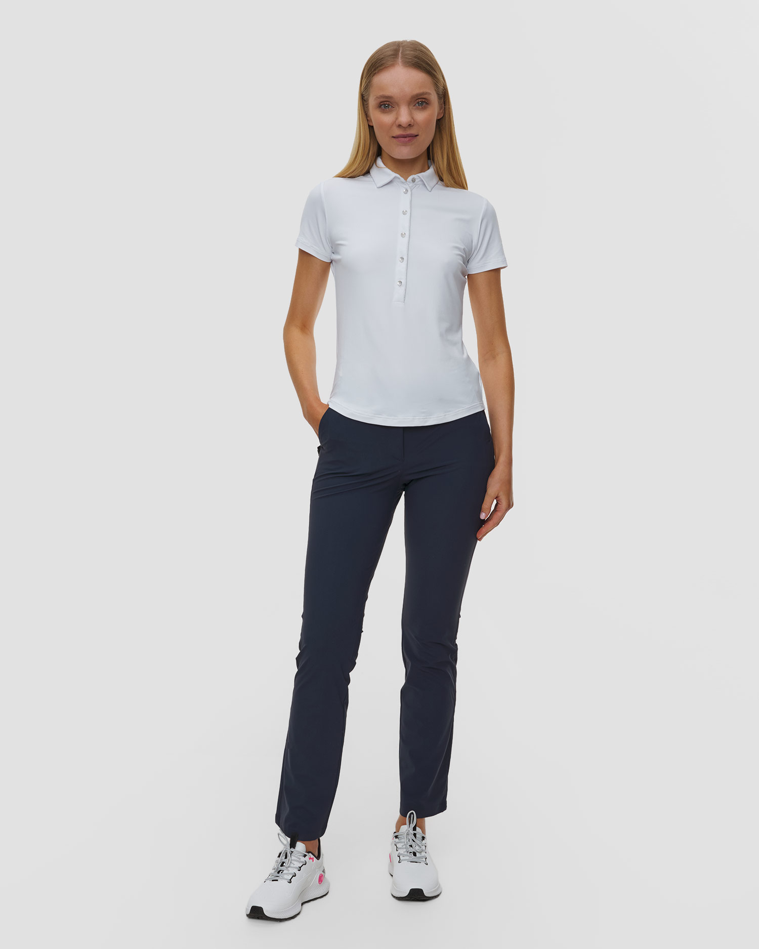Women's white polo Chervo Anchise