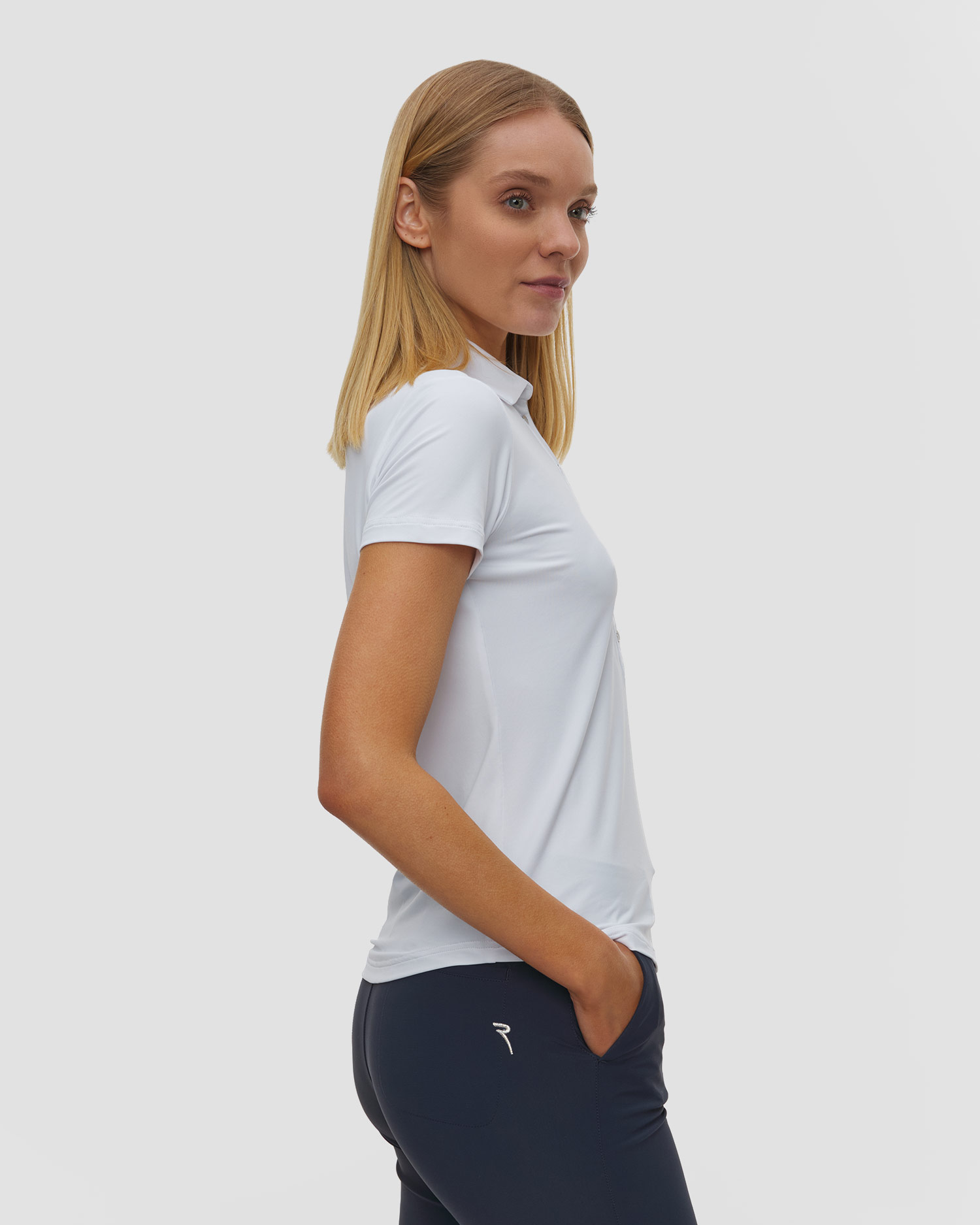 Women's white polo Chervo Anchise