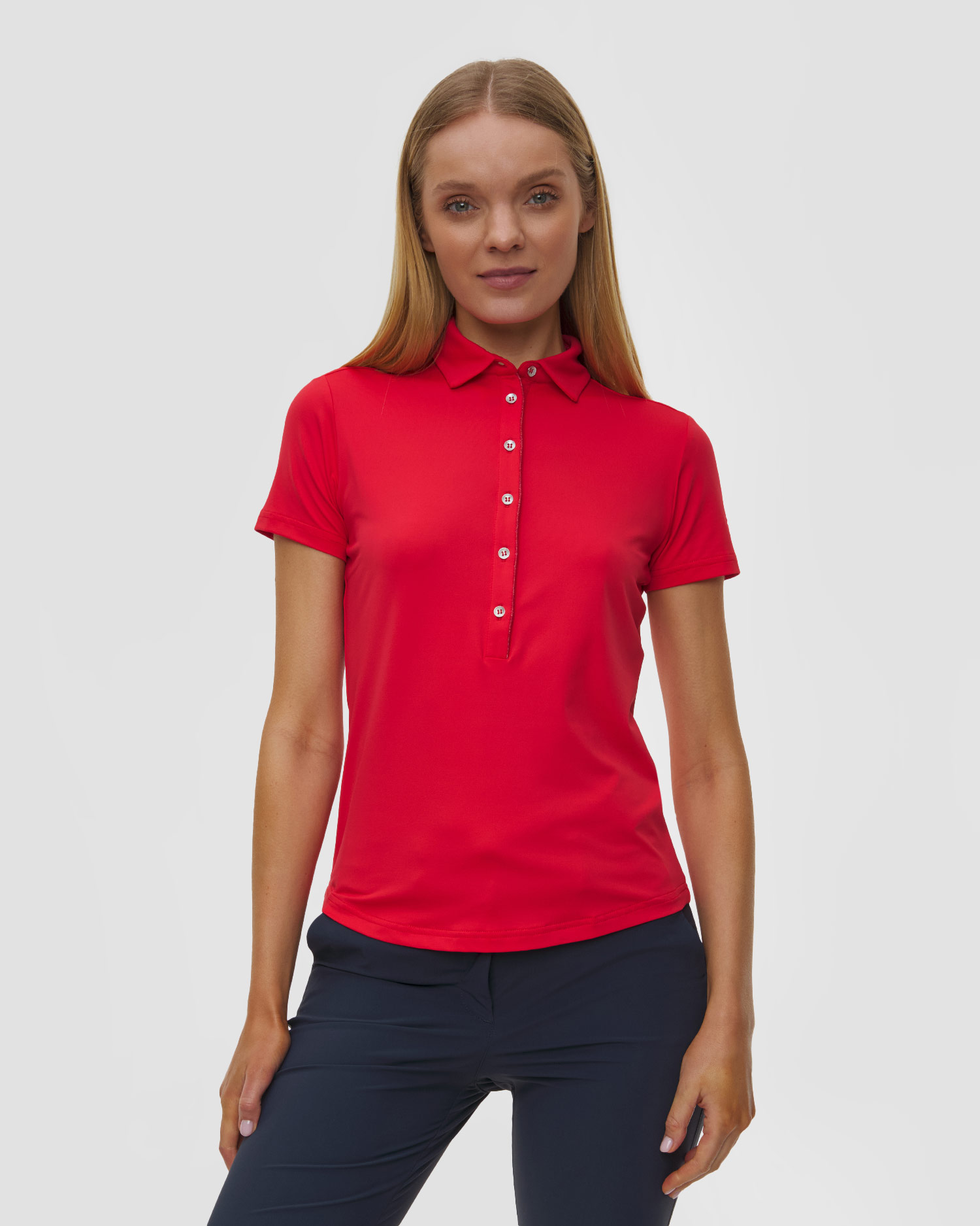Women's red polo Chervo Anchise, Color/Pattern: Czerwony