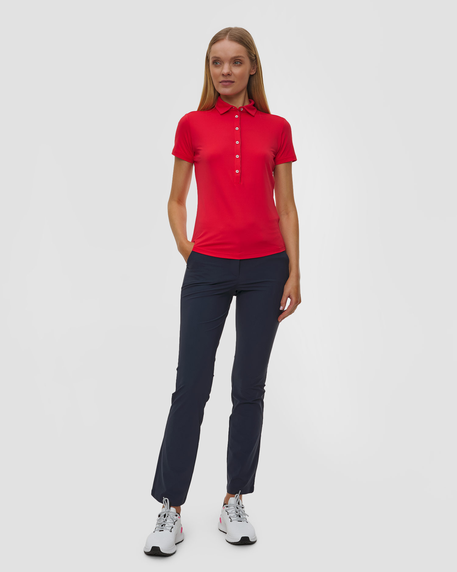 Women's red polo Chervo Anchise