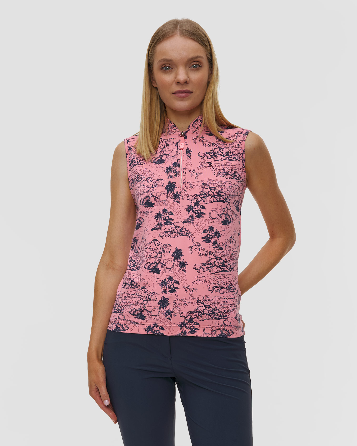 Polo damskie Chervo Antigua, Kolor/Wzór: Różowy,Print