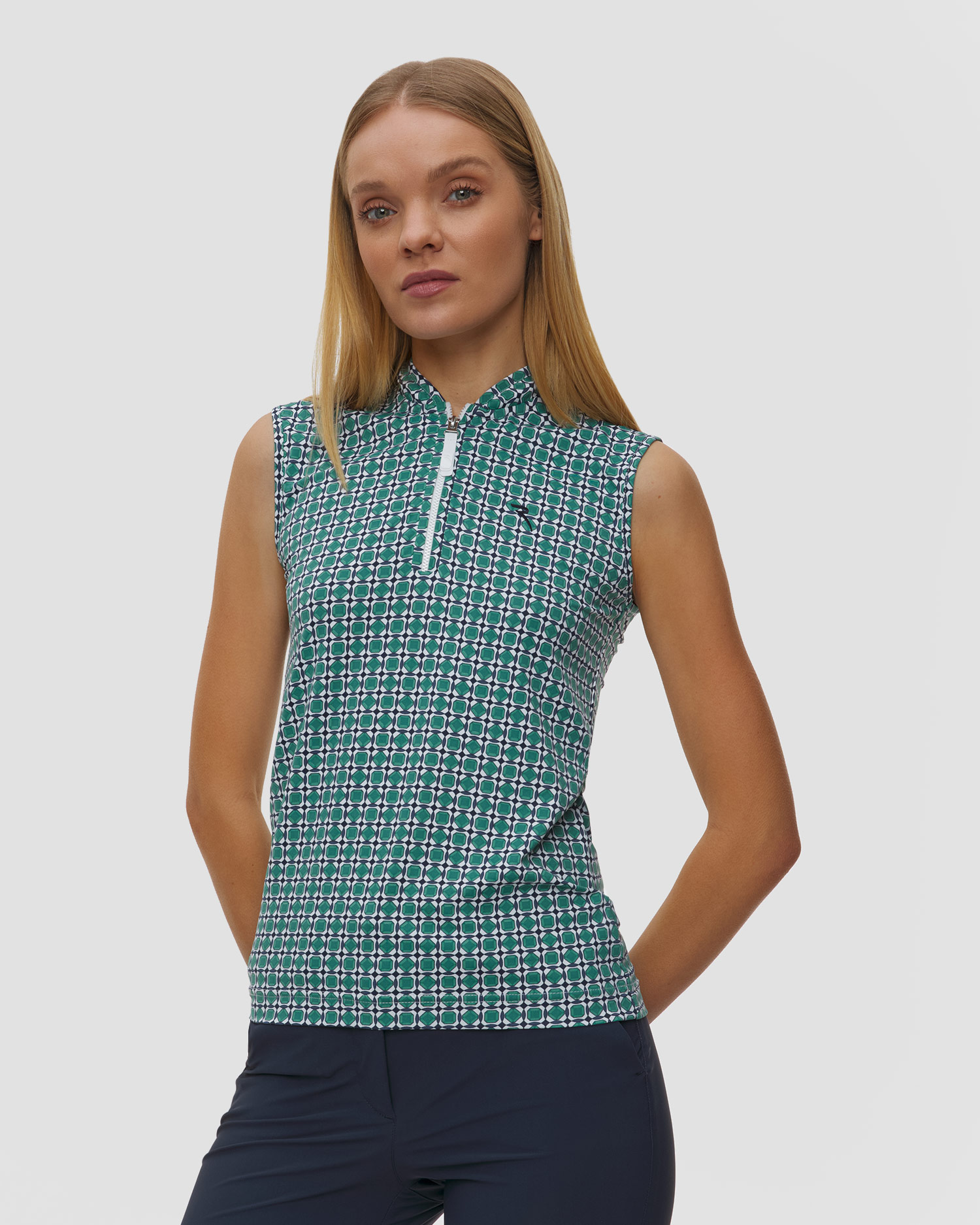 Chervo Antigua Damen-Poloshirt, Farbe/Muster: Print,Zielony