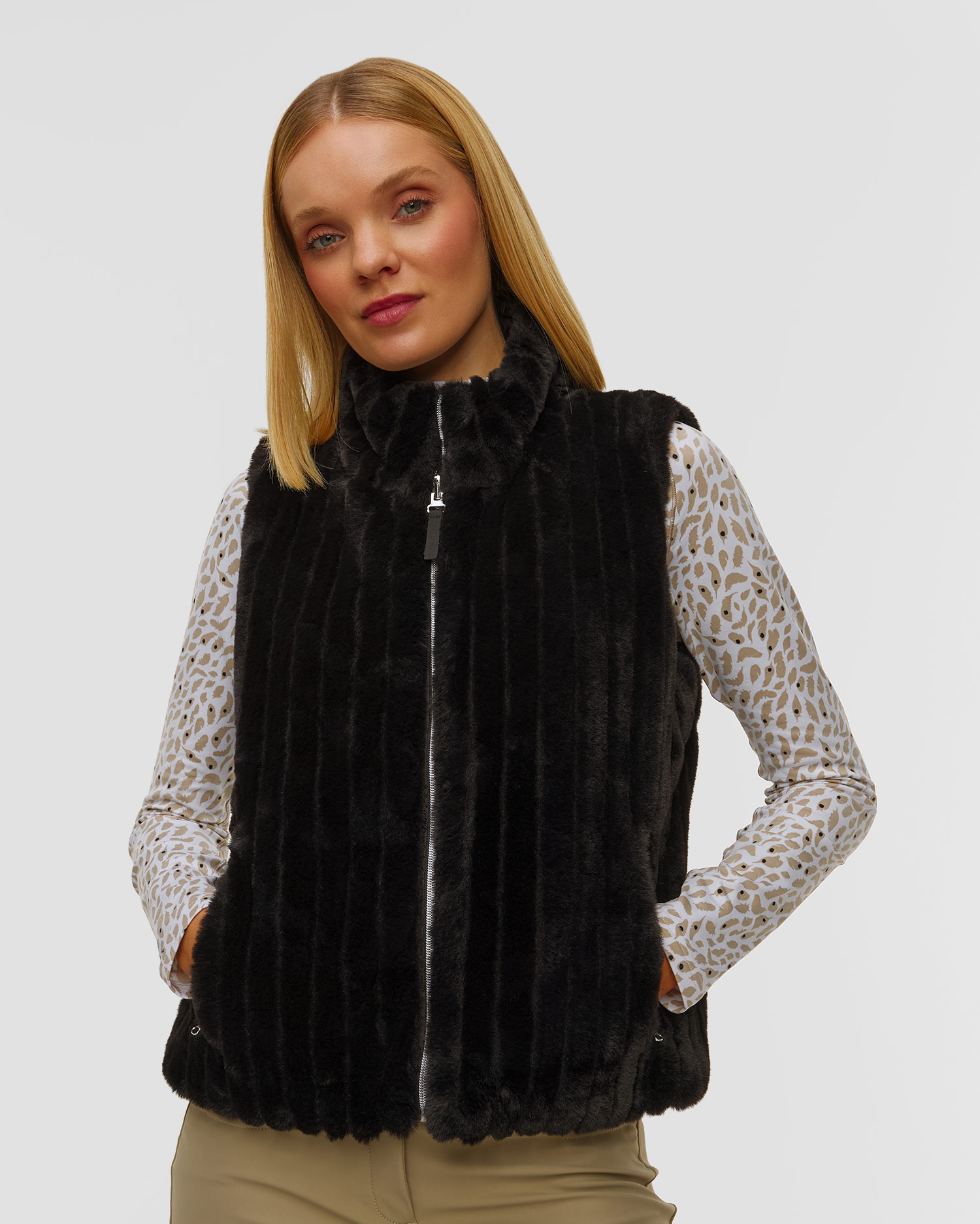 Double-sided waistcoat with fur Chervo Export
