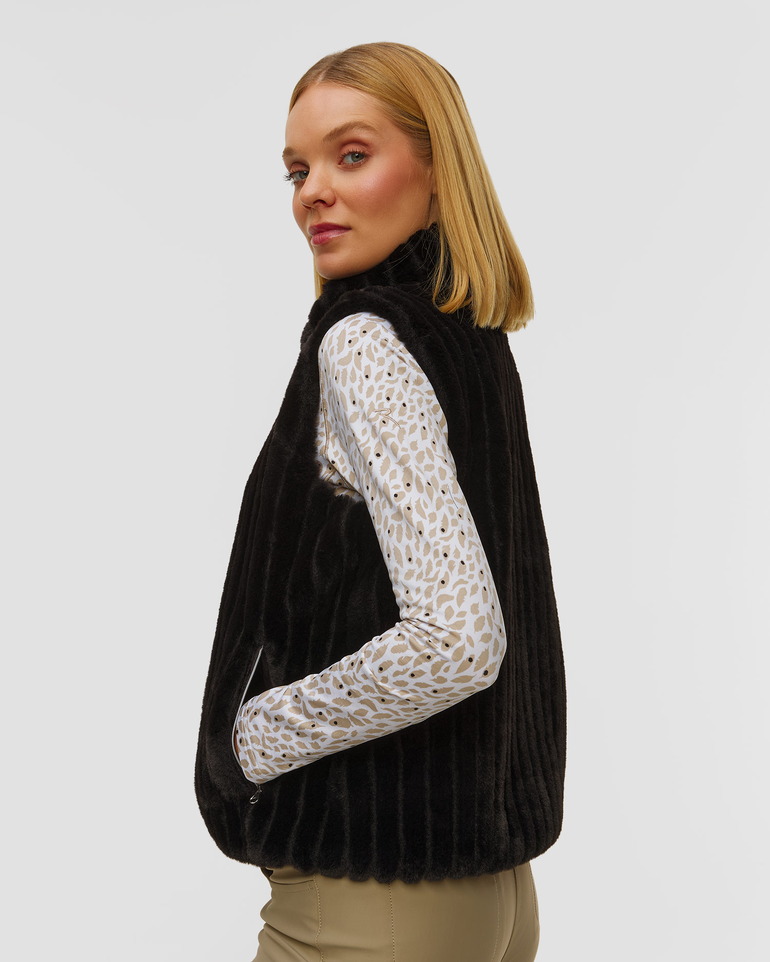 Double-sided waistcoat with fur Chervo Export