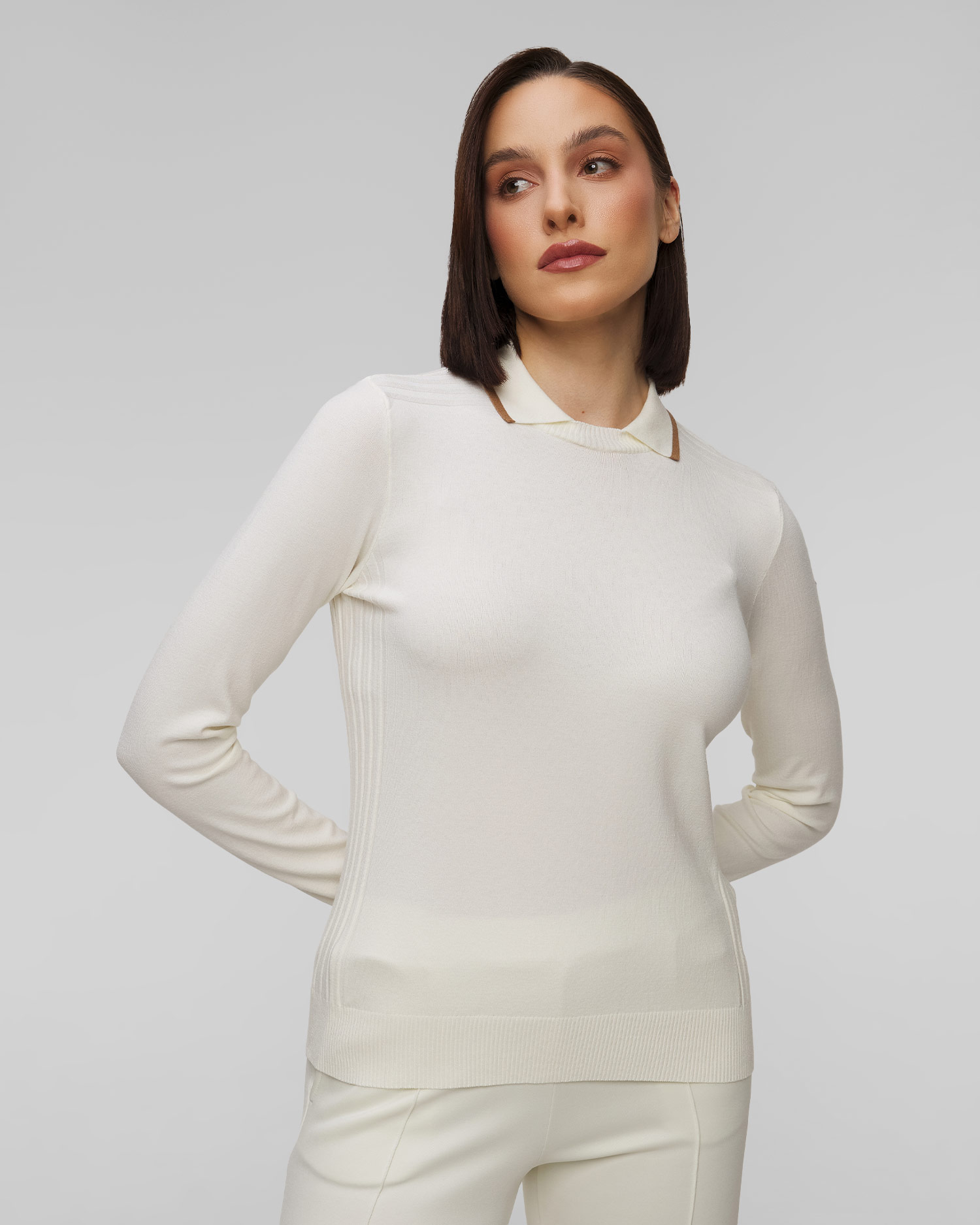 Polo tricotat cu mâneci pentru femei Chervo Nolita