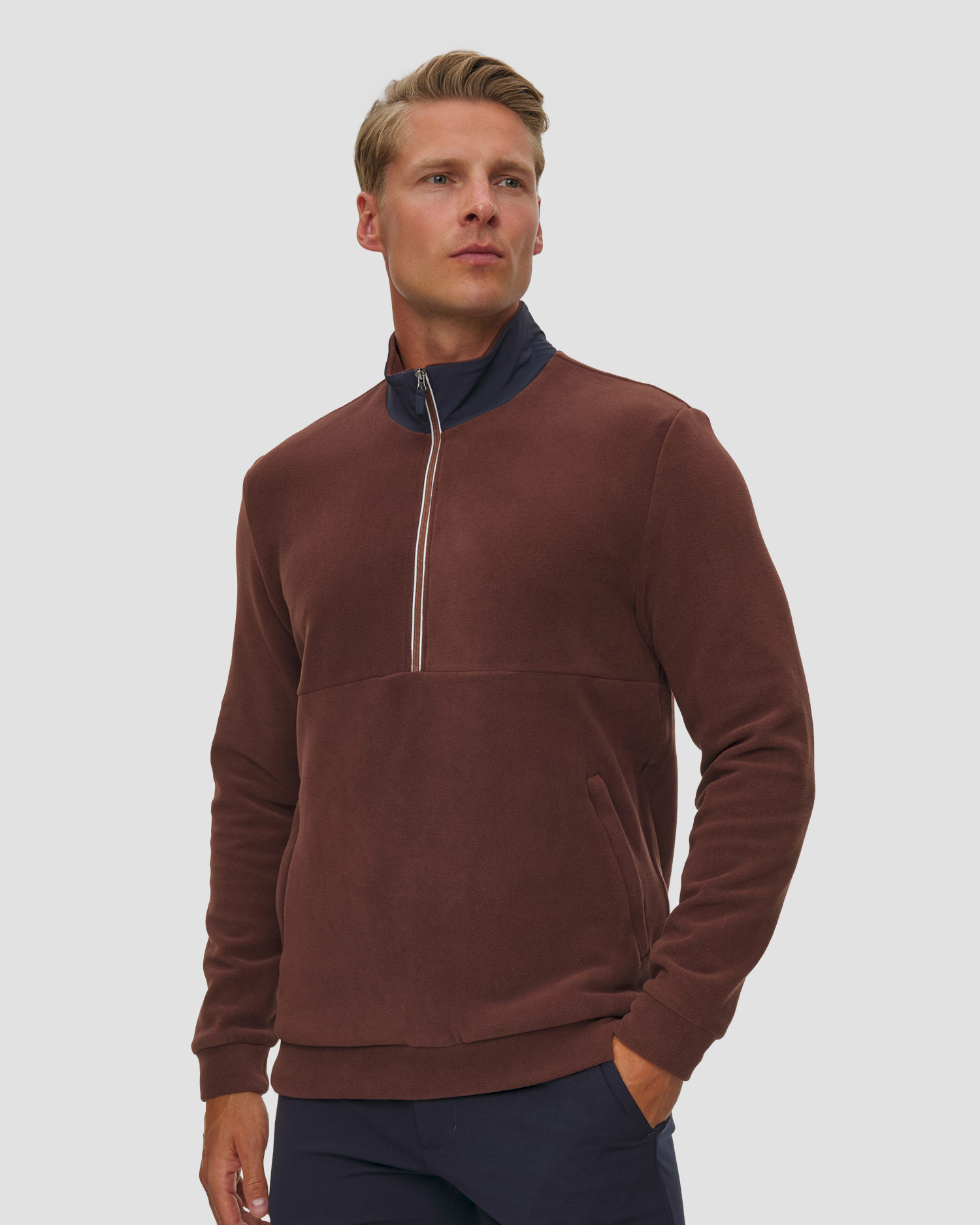 Chervo Puerto Herren-Fleece-Pullover, Farbe/Muster: Brązowy