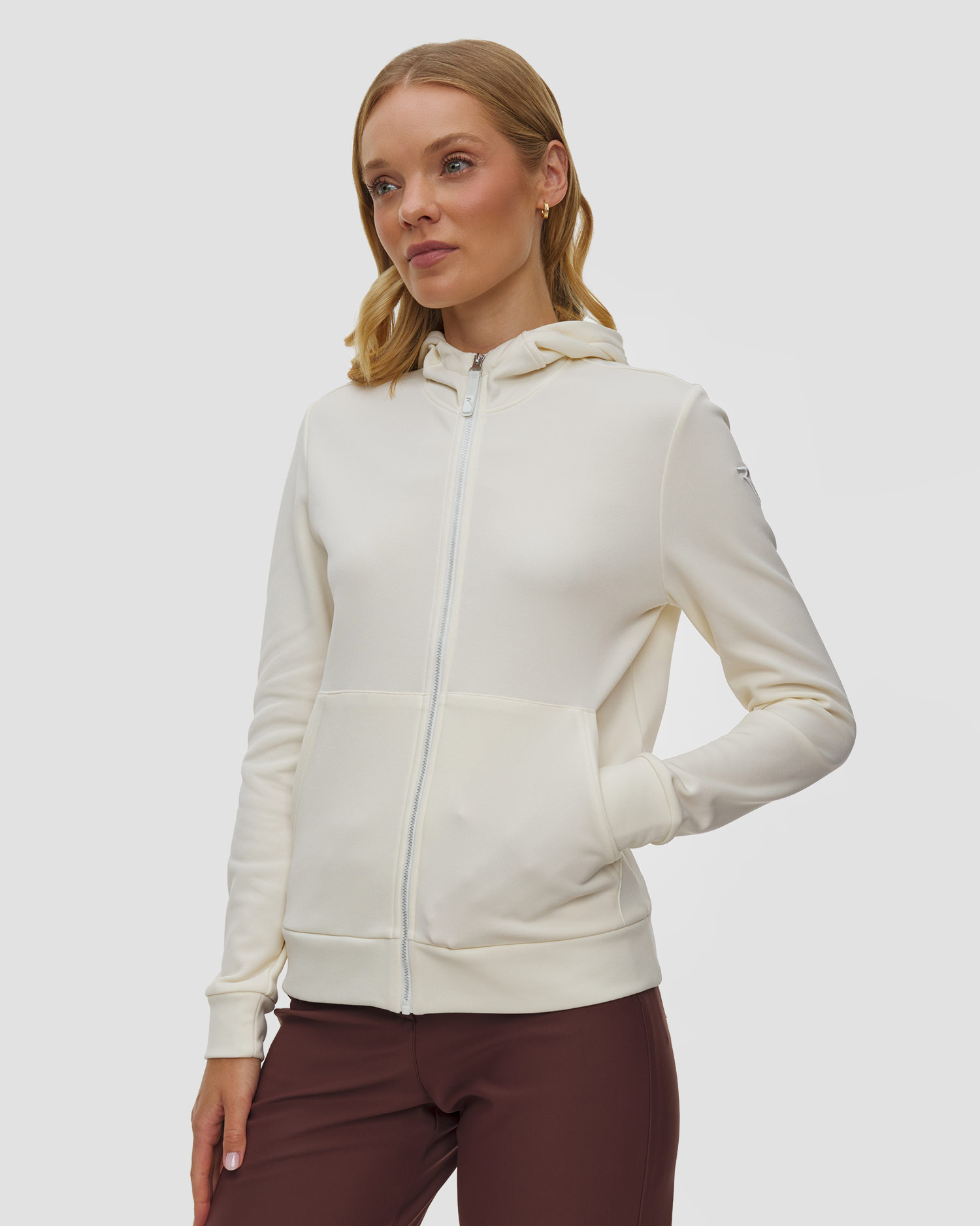 Felpa in pile con cappuccio e zip Chervo Pennsylvania, Colore/Disegno: Biały