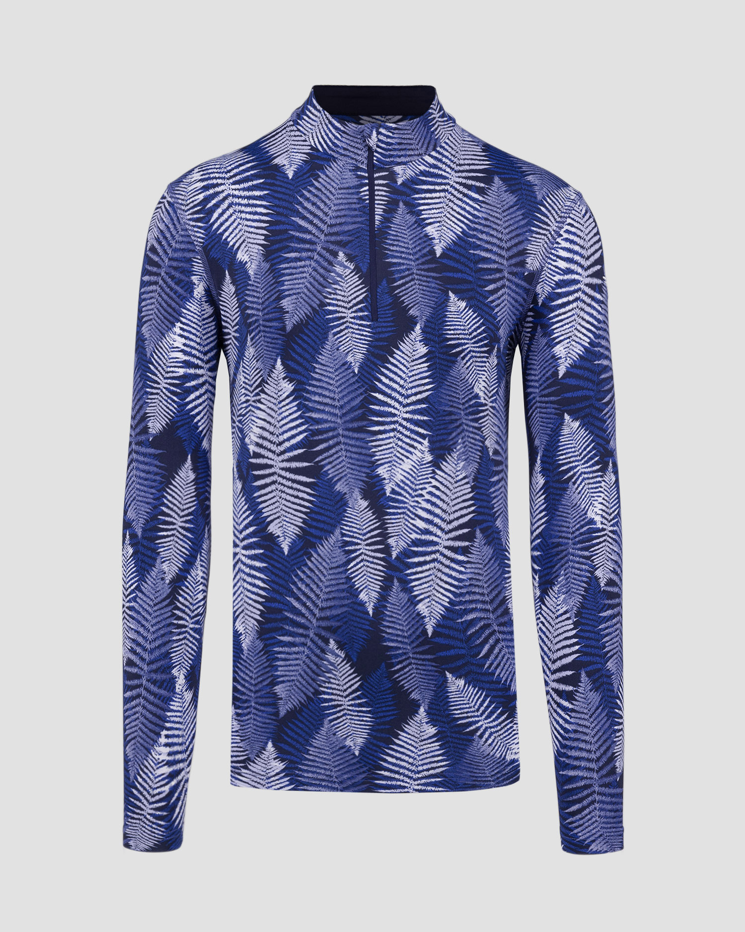 Men's half zip turtleneck Chervo Torroncino, Color/Pattern: Niebieski,Print,Granatowy