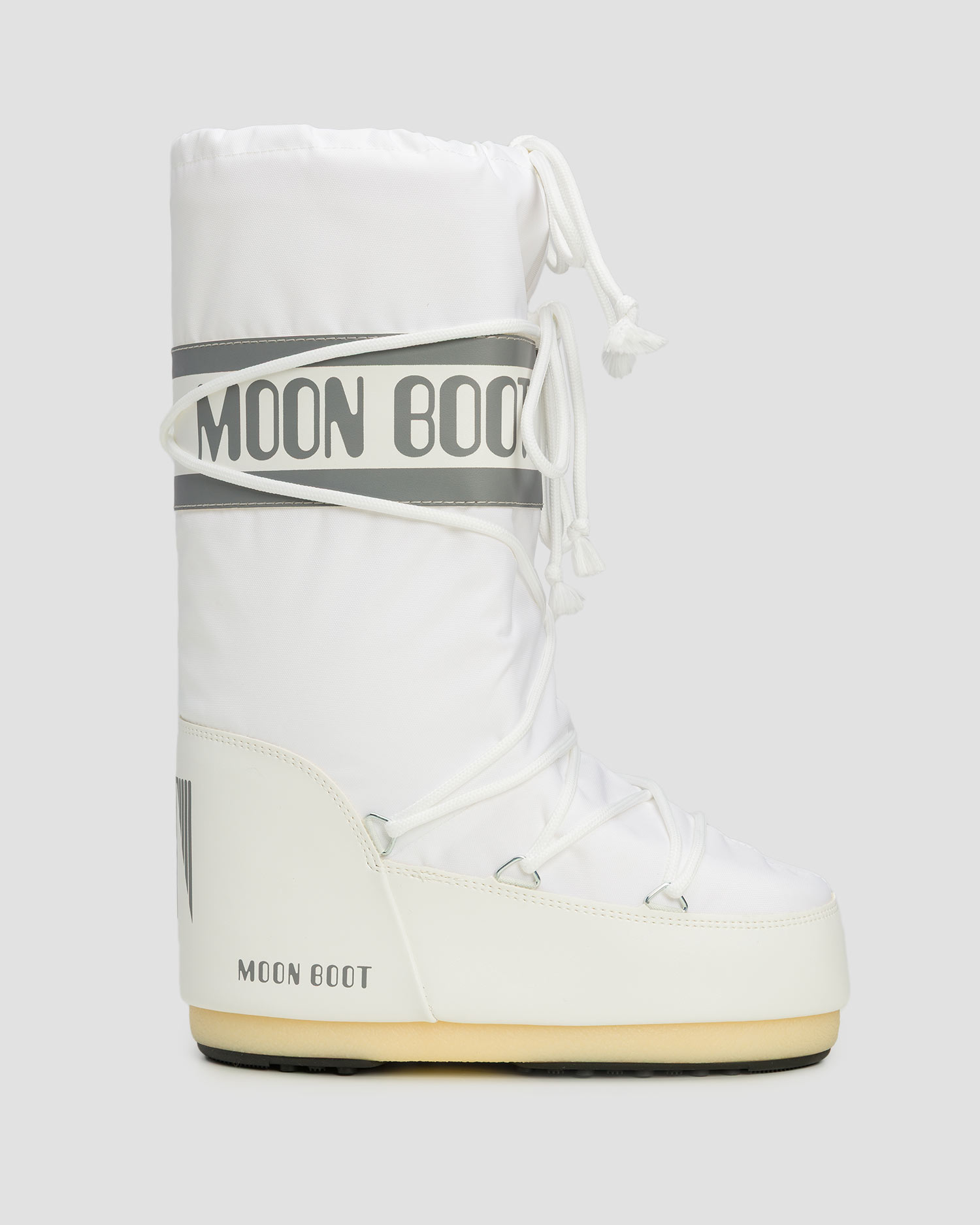 Cizme de zăpadă albe Moon Boot Icon Nylon